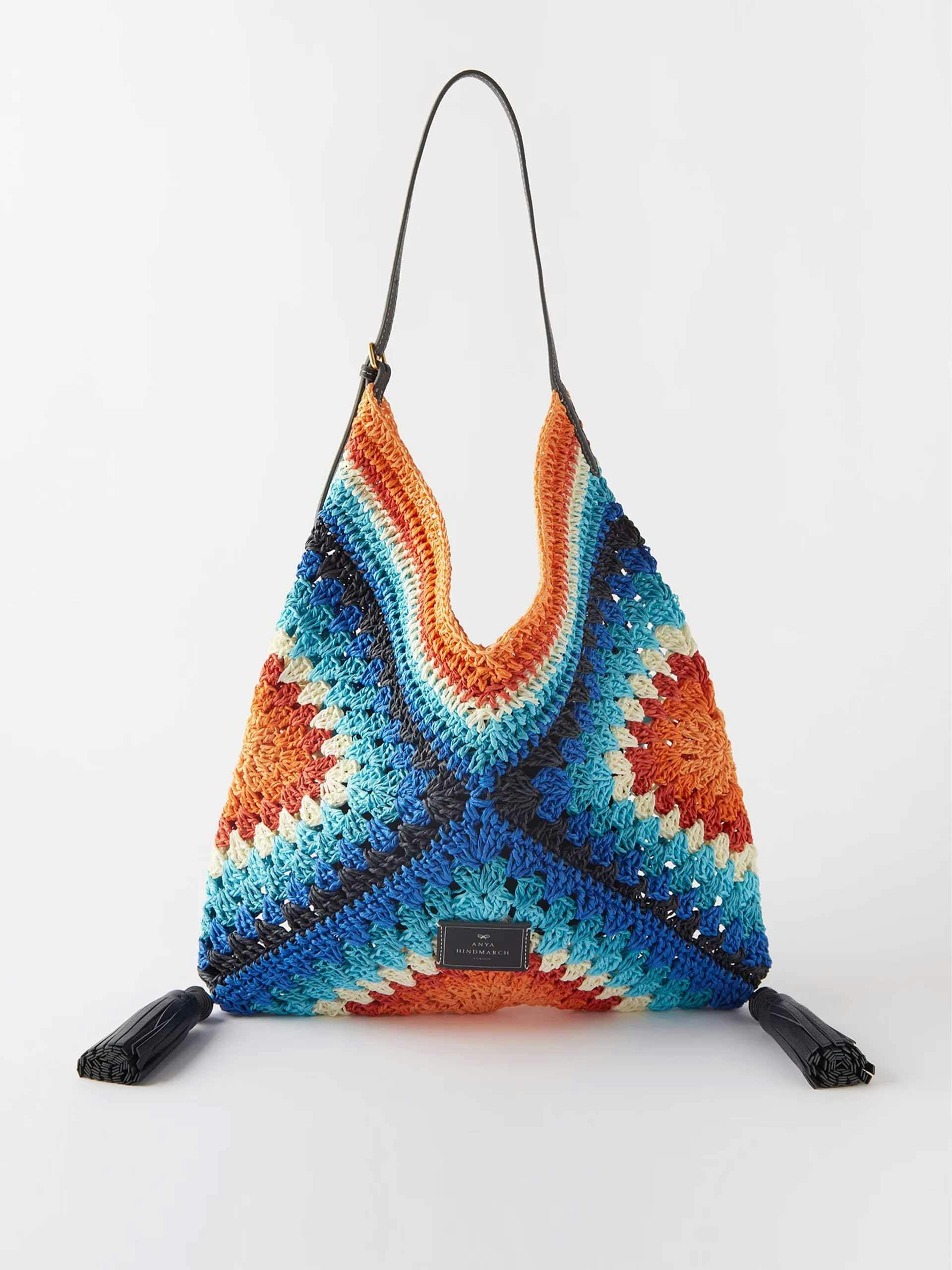 Tassel crochet shoulder bag