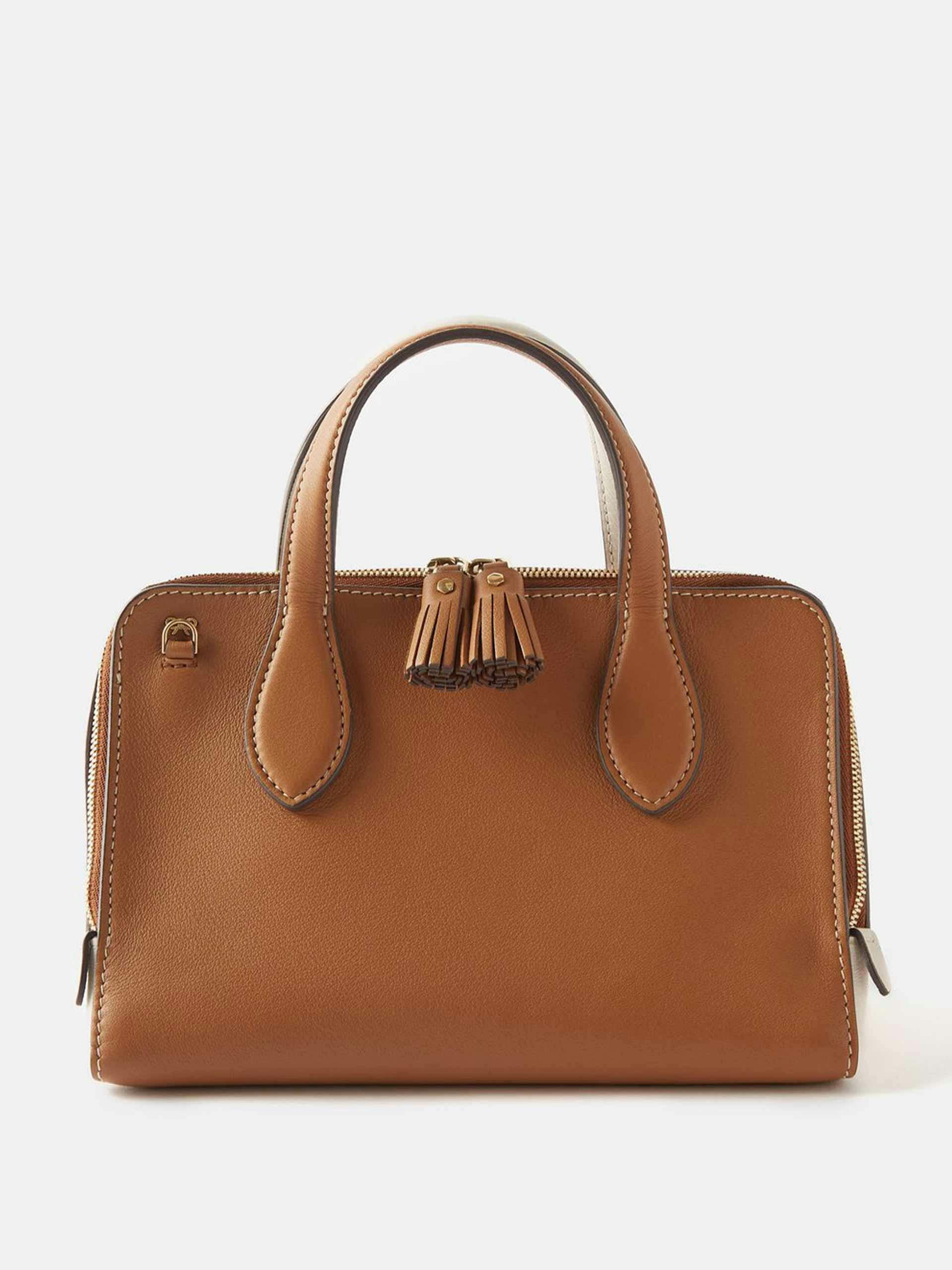 Small top handle leather handbag