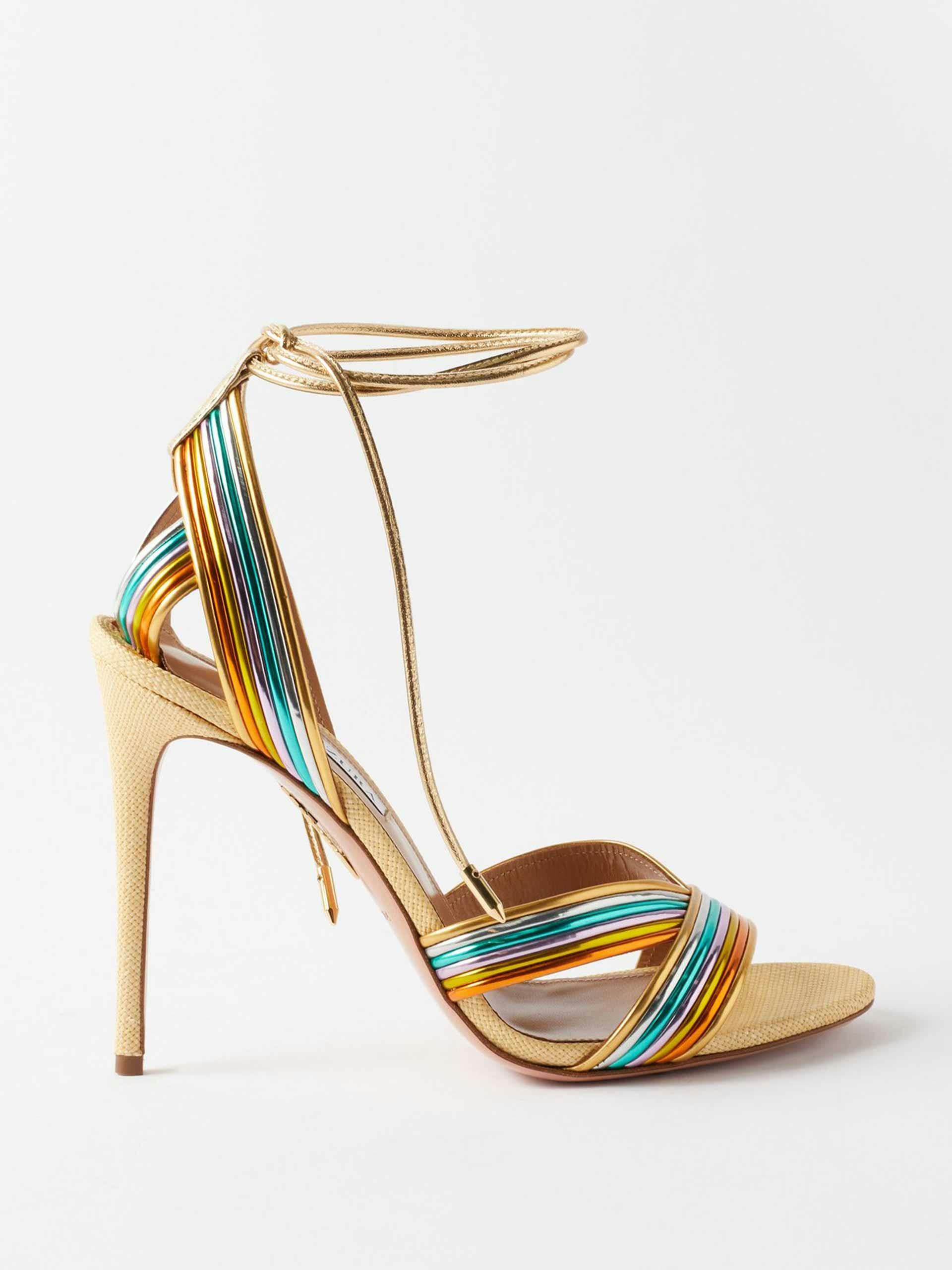 Multicolour gold heels