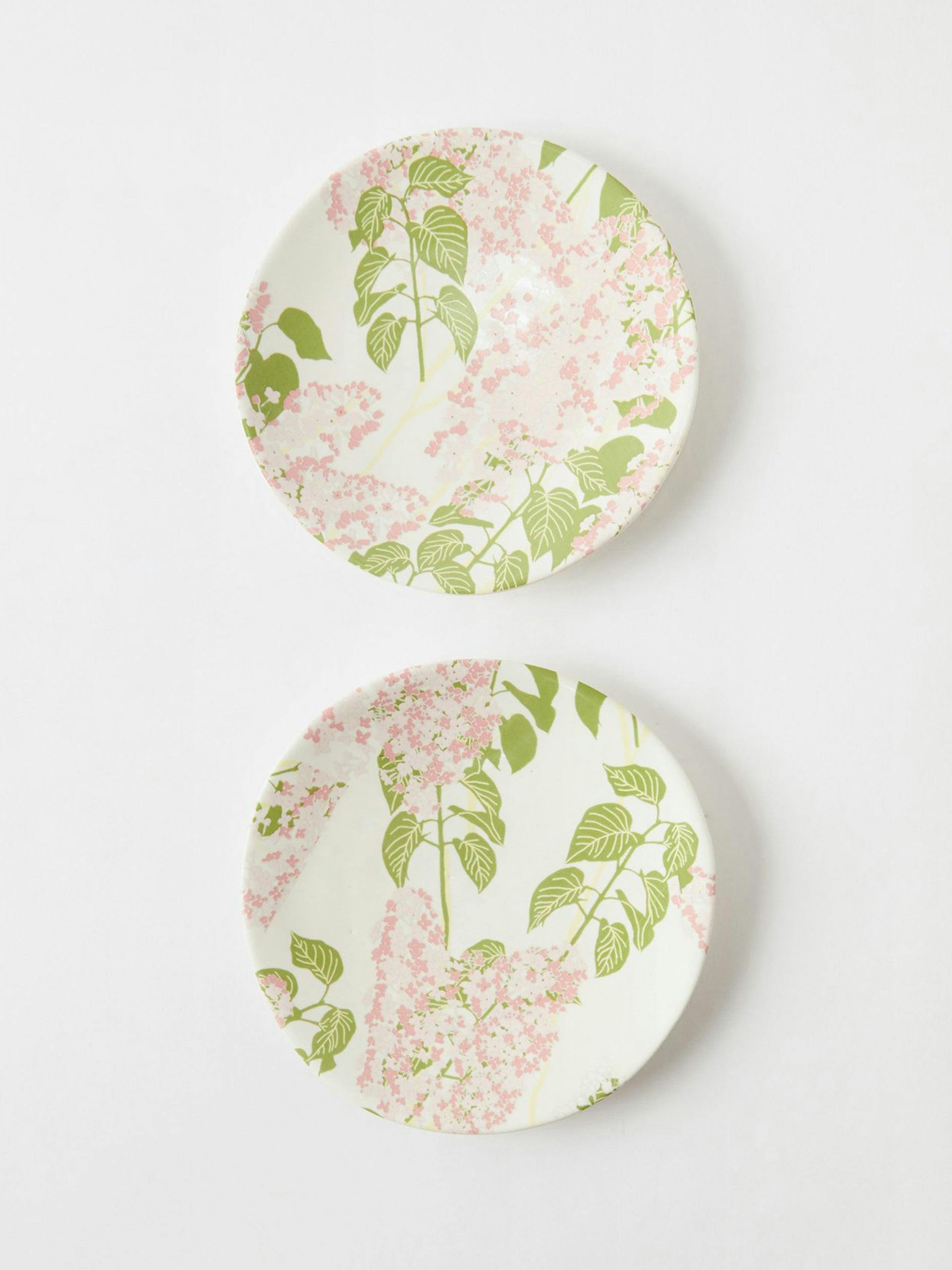 Floral stonewear side plates (set of 2)