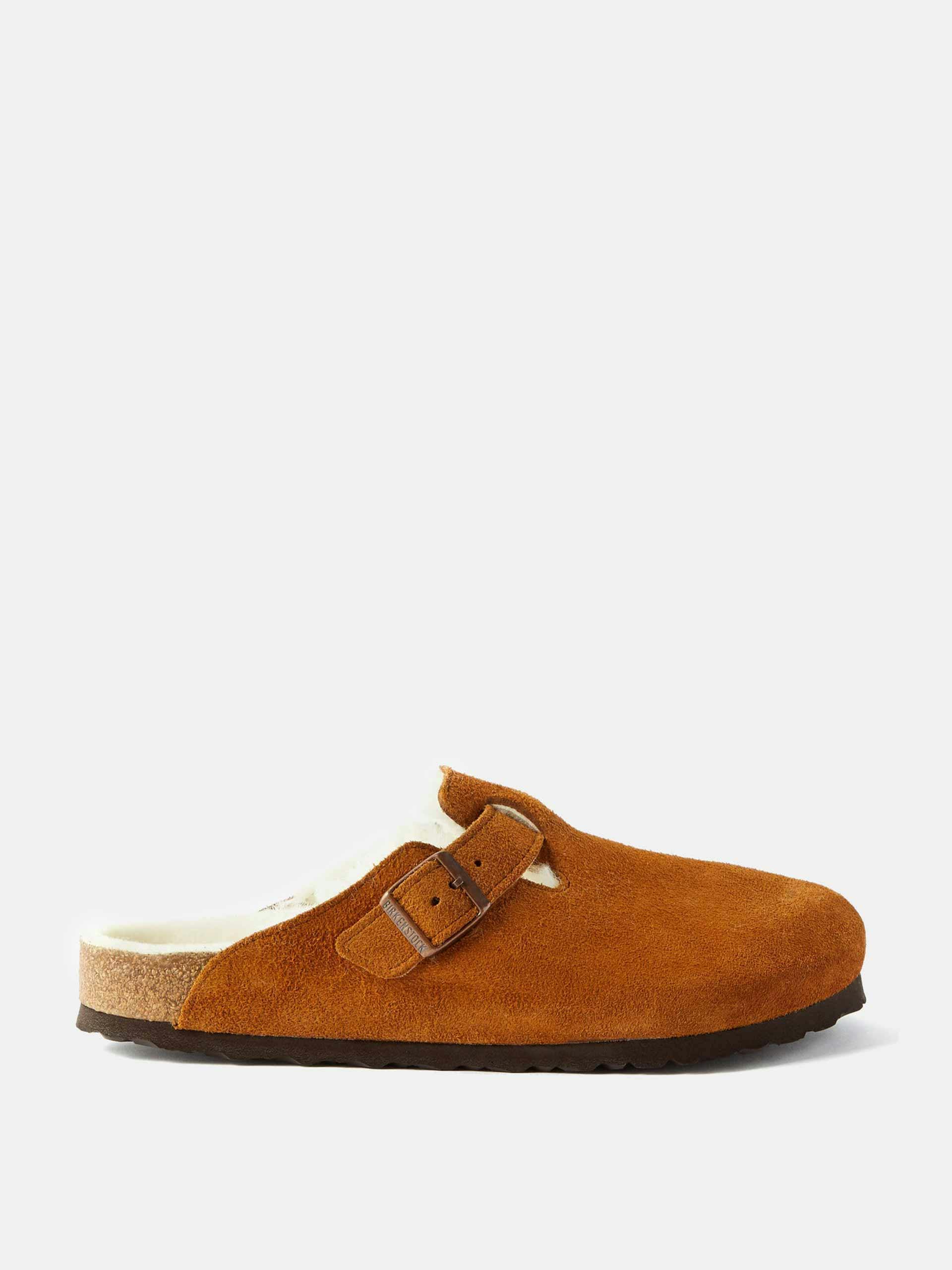 Shearling-lined suede loafers