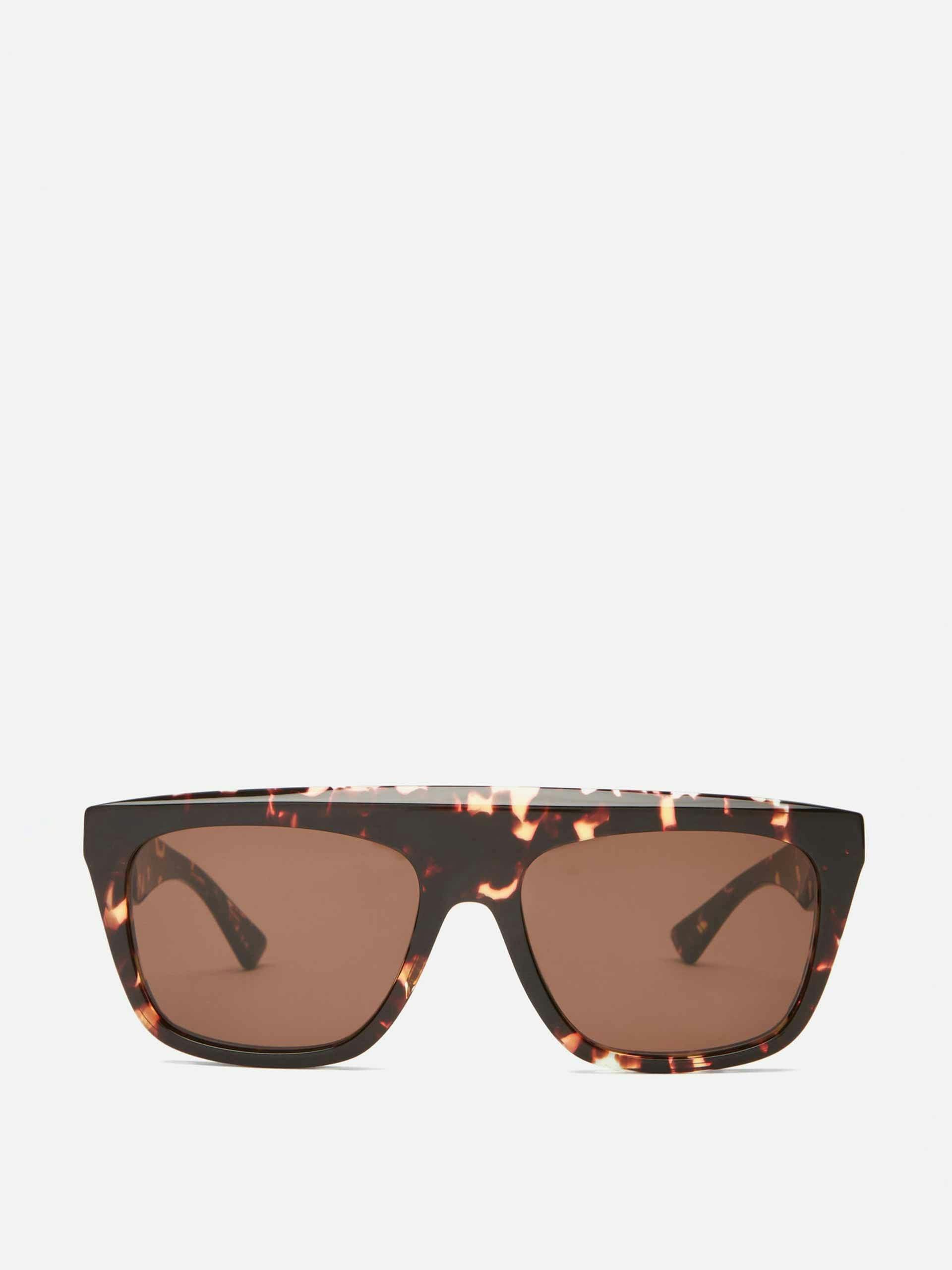Flat-top tortoiseshell-acetate sunglasses