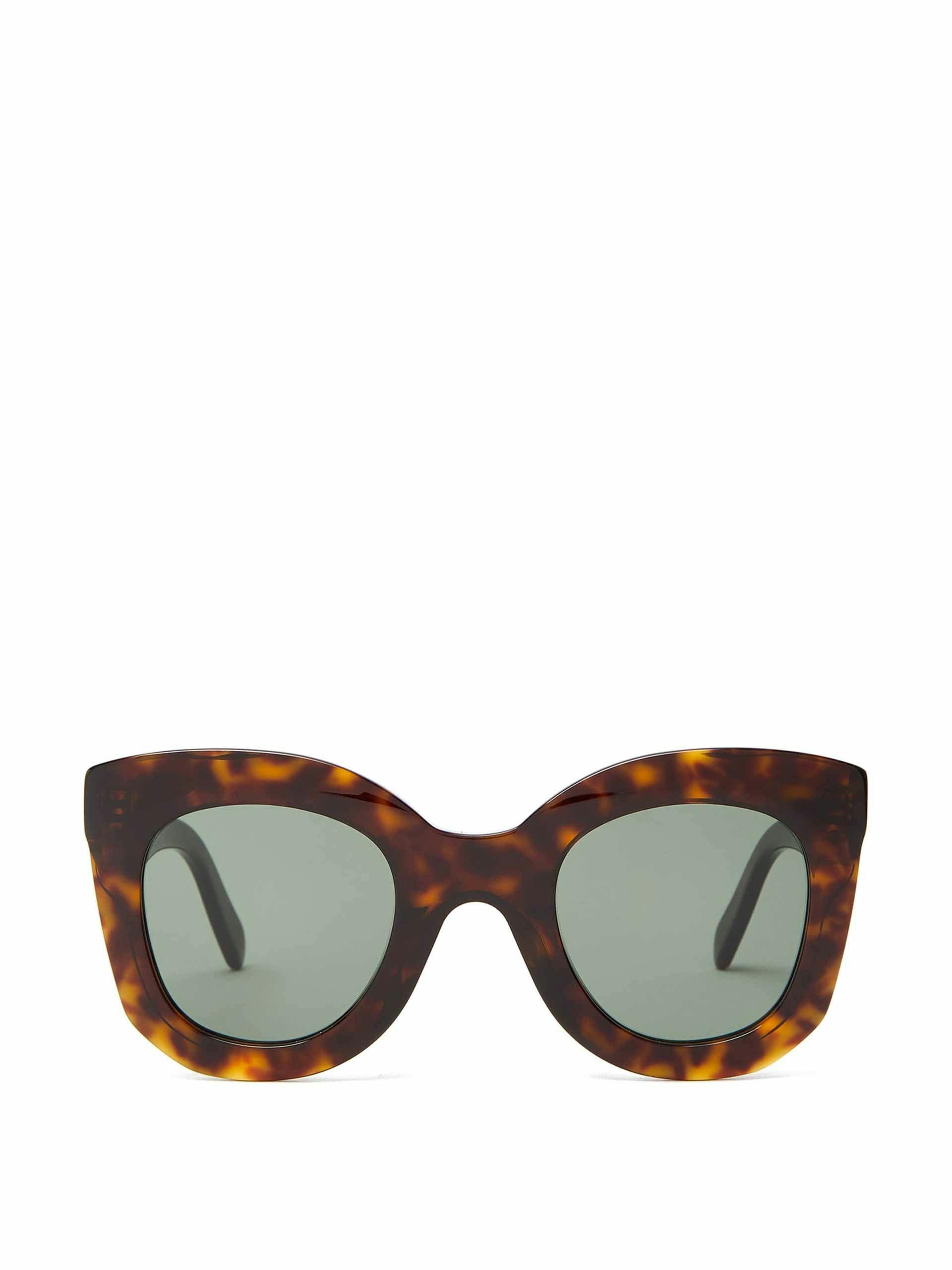 Oversized round tortoise-acetate sunglasses