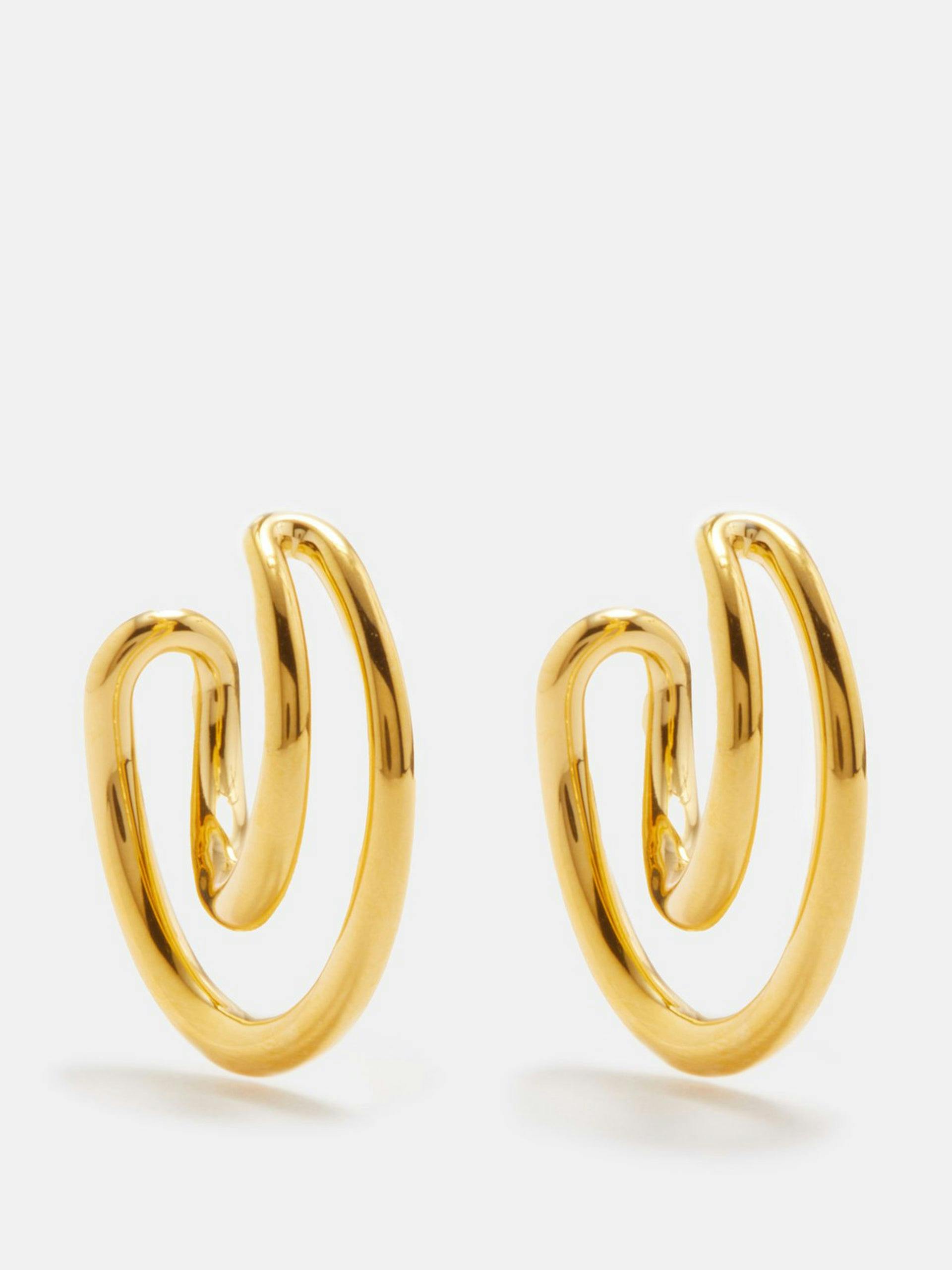 Mini gold-vermeil hoop earrings
