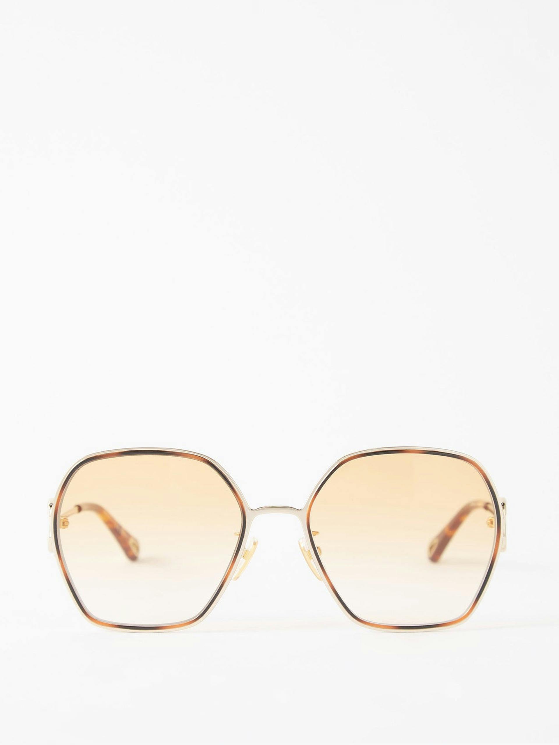 Austine oversize square-frame metal sunglasses