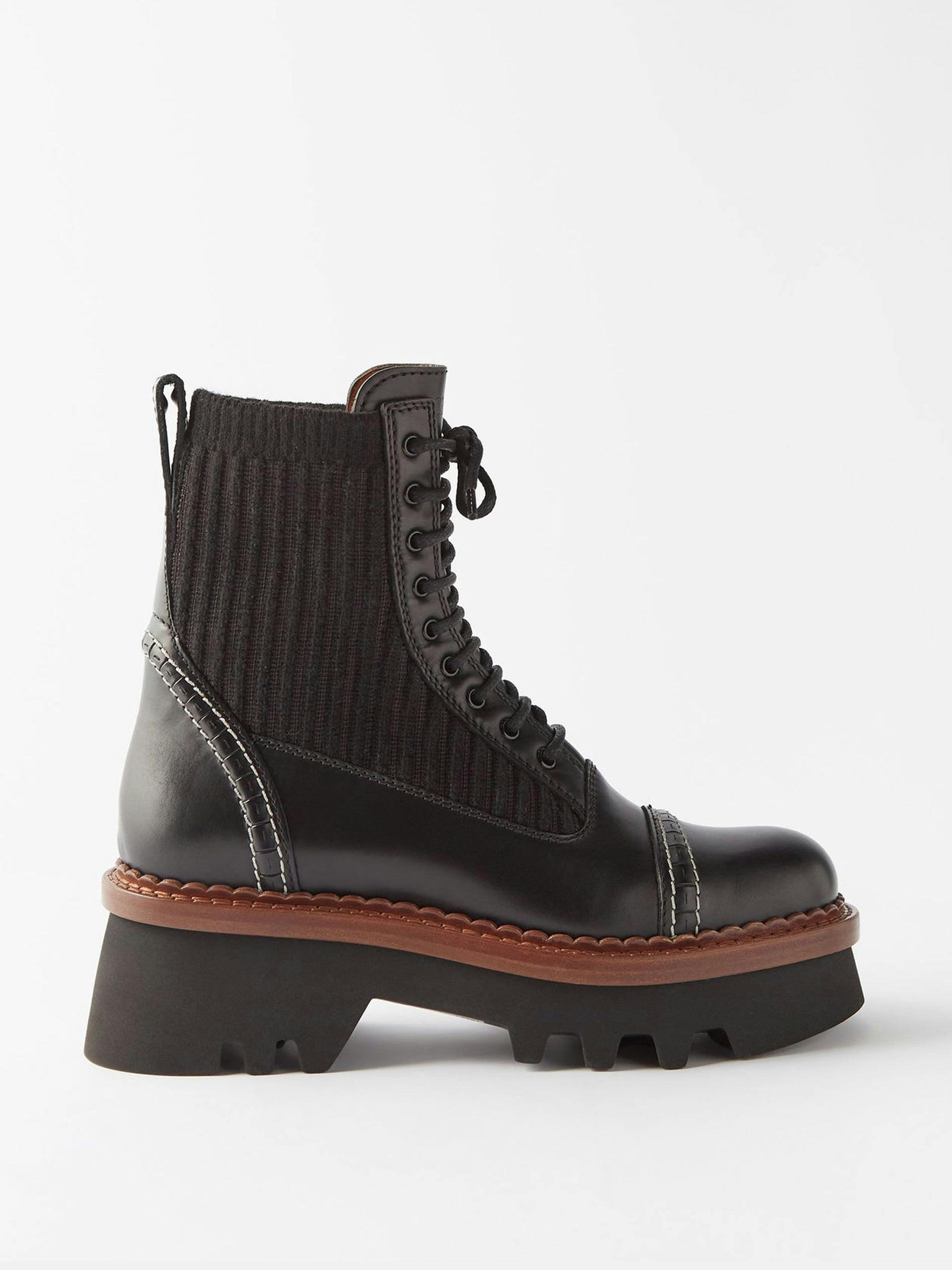 Owena leather lace-up boots