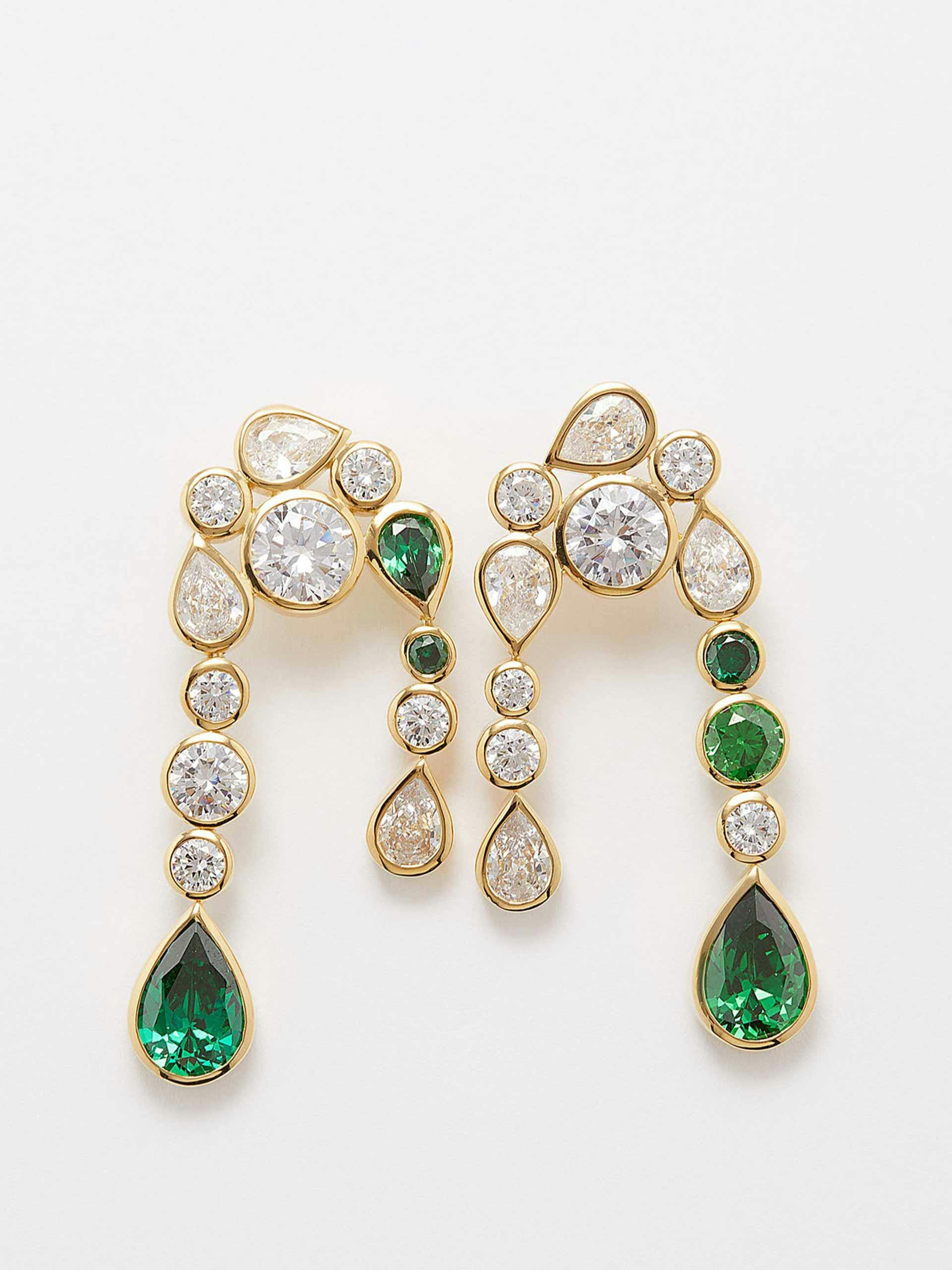 Cubic zirconia gold-plated earrings