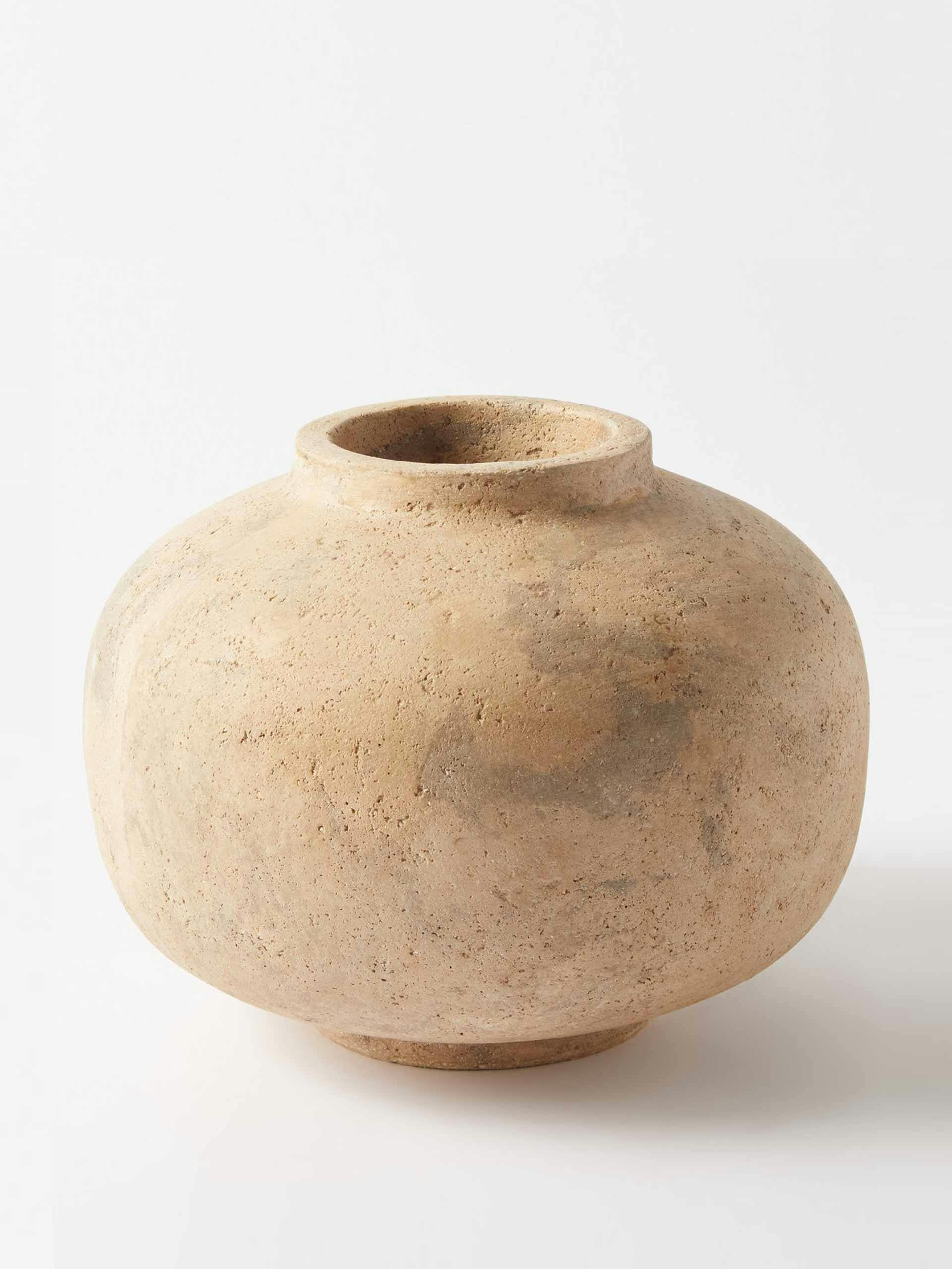 Small marbled stoneware vase