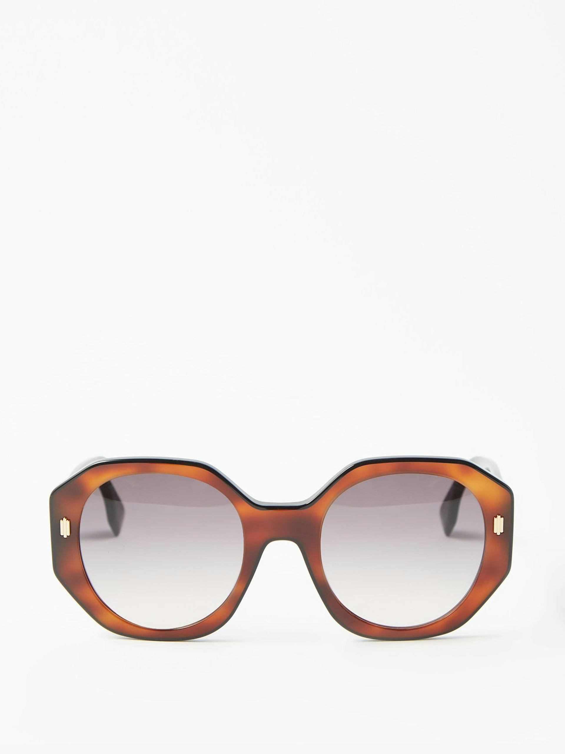 Brown octagonal acetate sunglasses