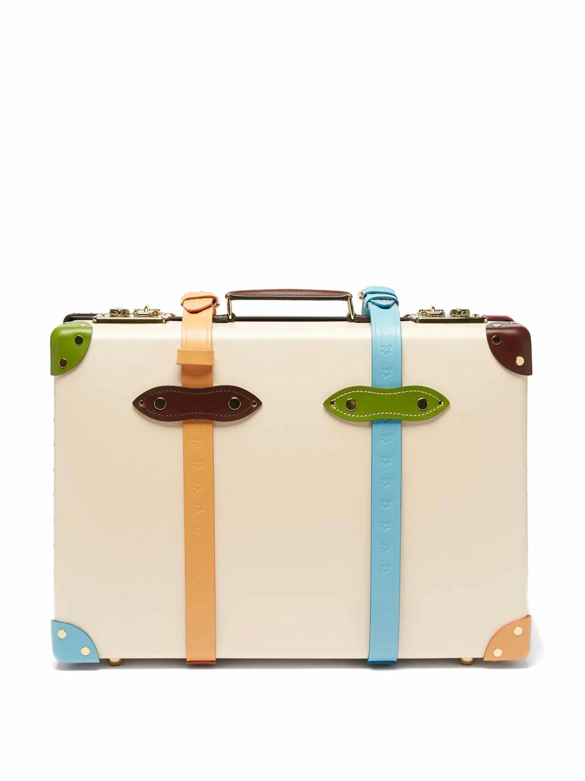 Ivory leather top handle suitcase