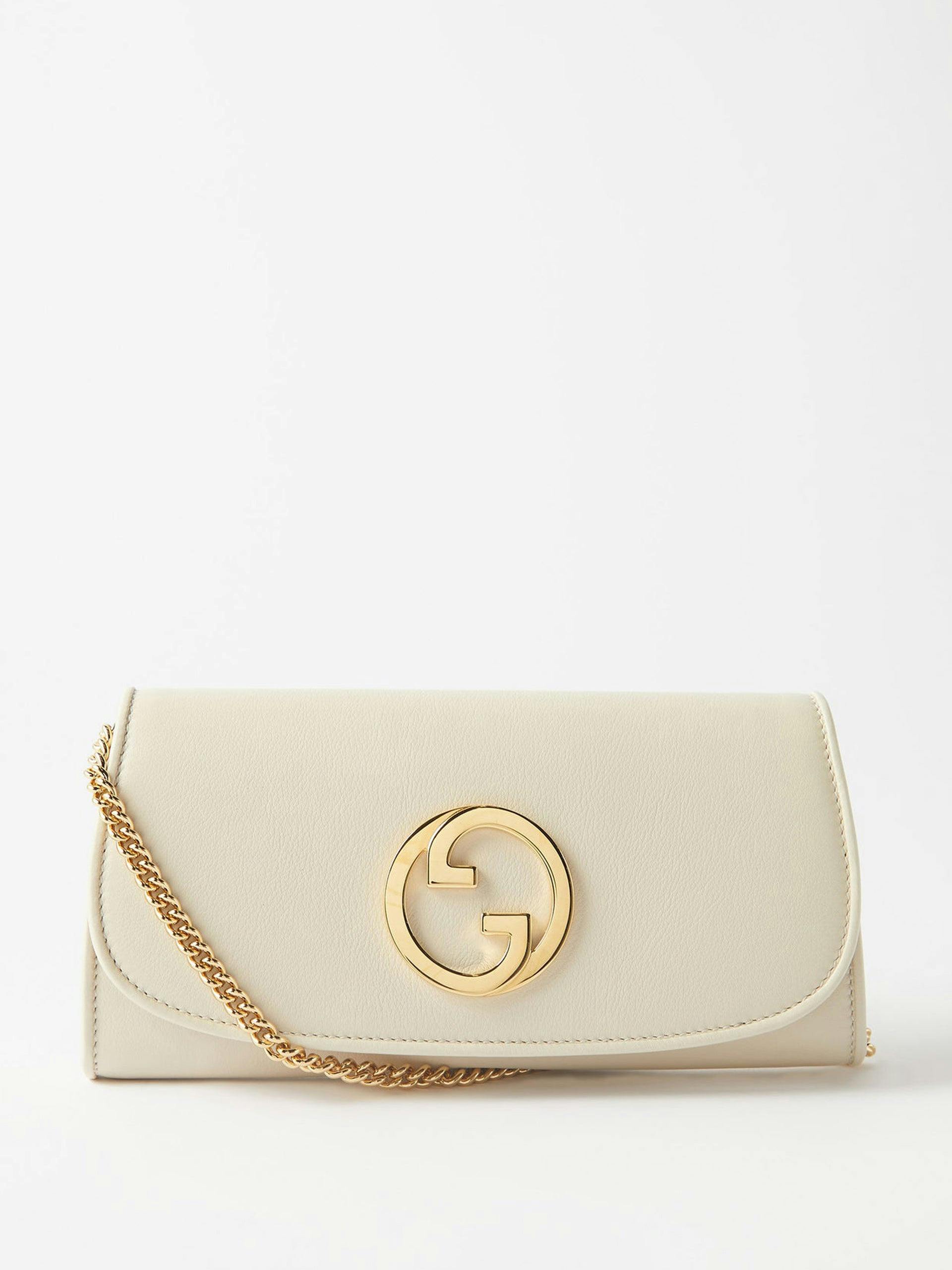 Chain-strap leather cross-body bag