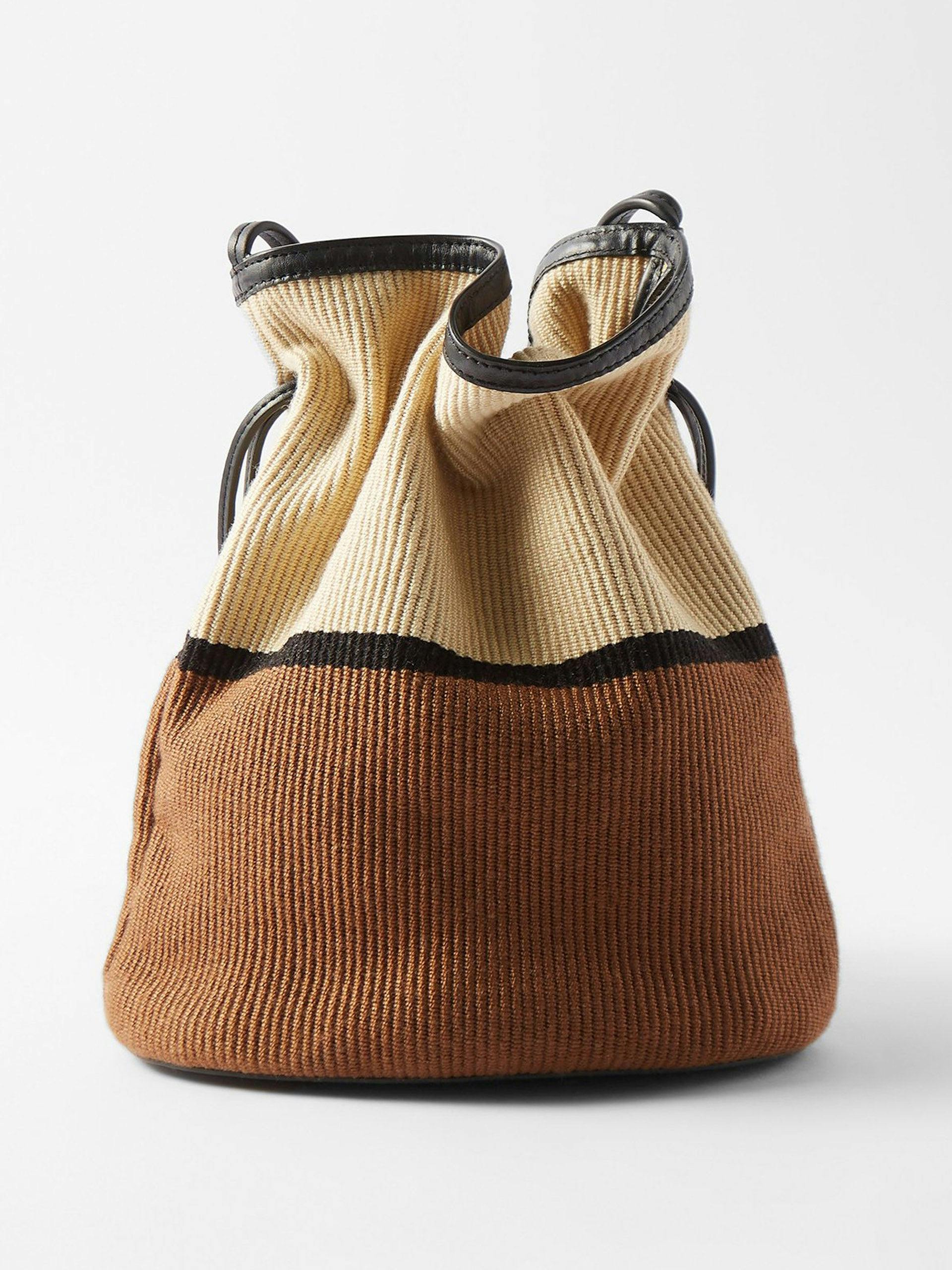 Two-tone cotton crossbody bag