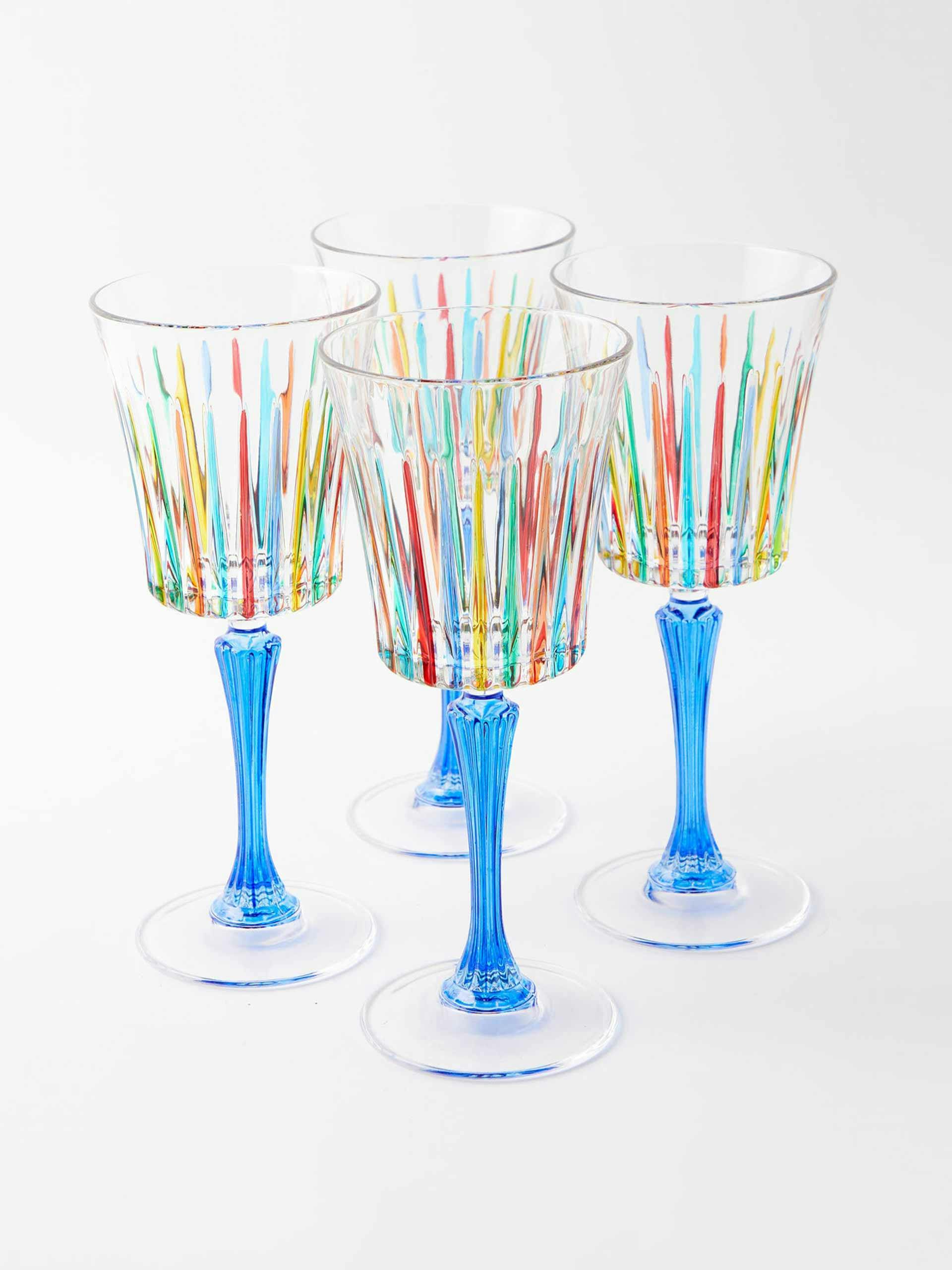 Striped wine glasses (set of 4)