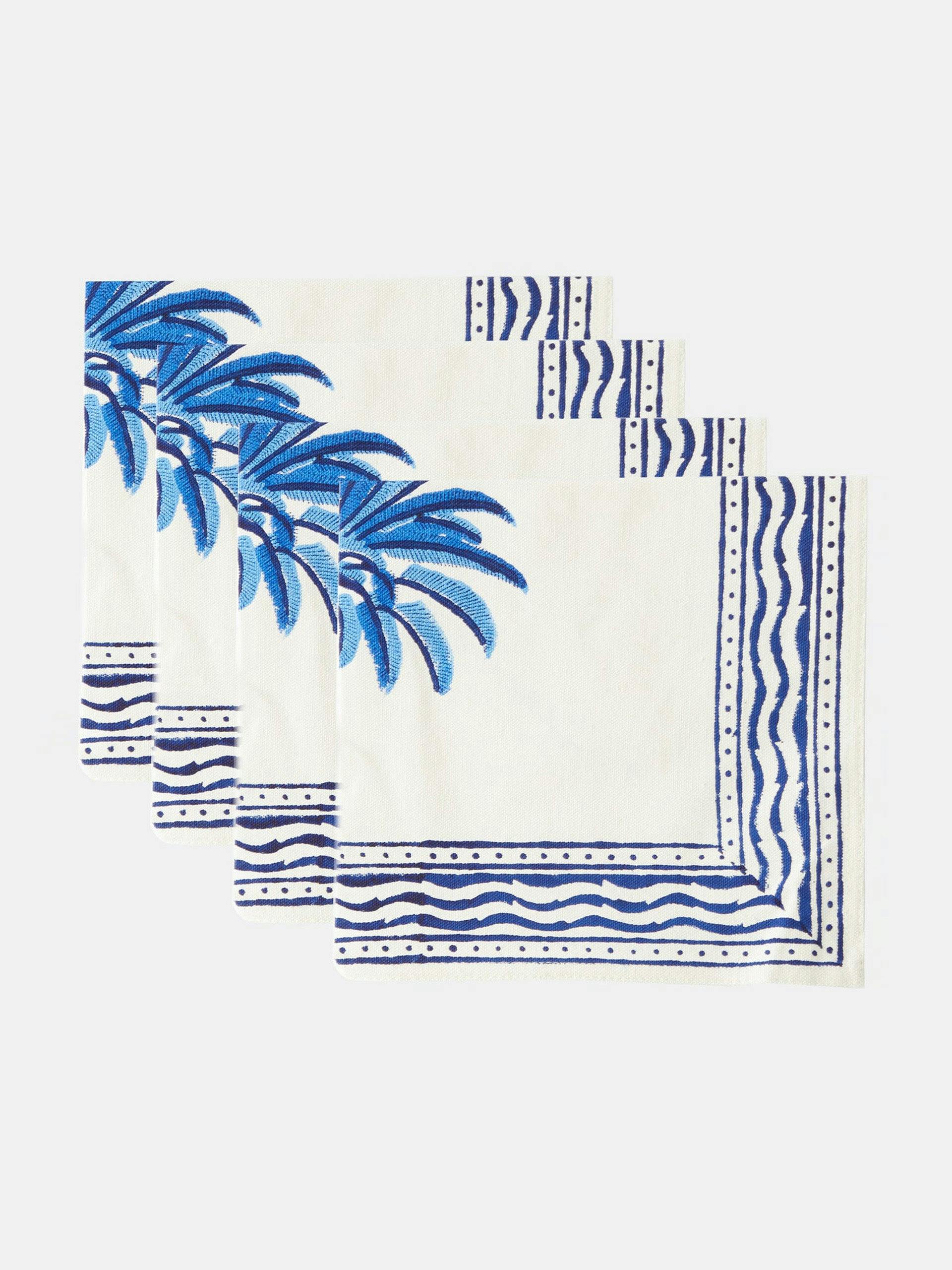 Palm tree print cotton napkins (set of 4)