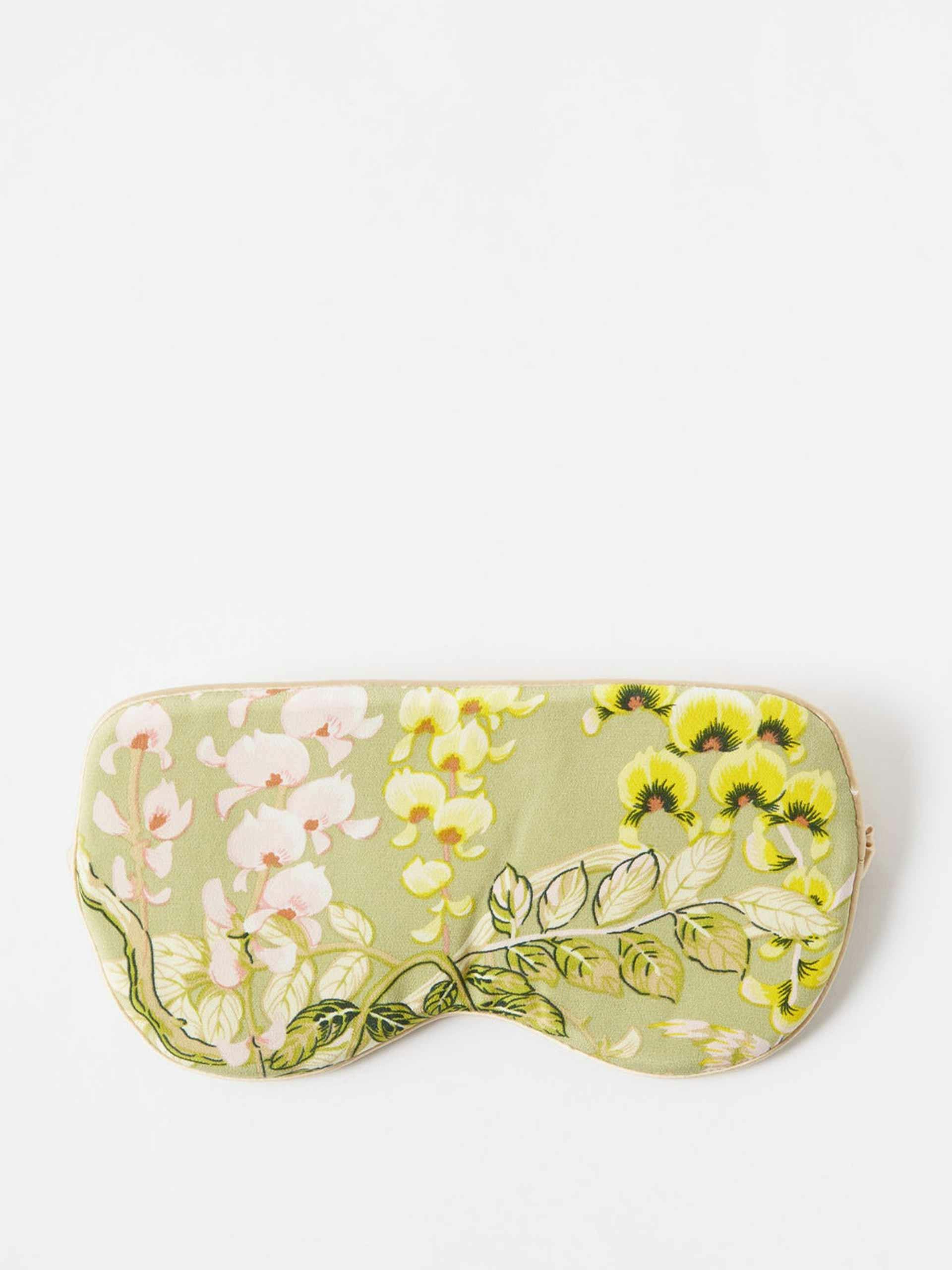 Silk eye mask with floral print
