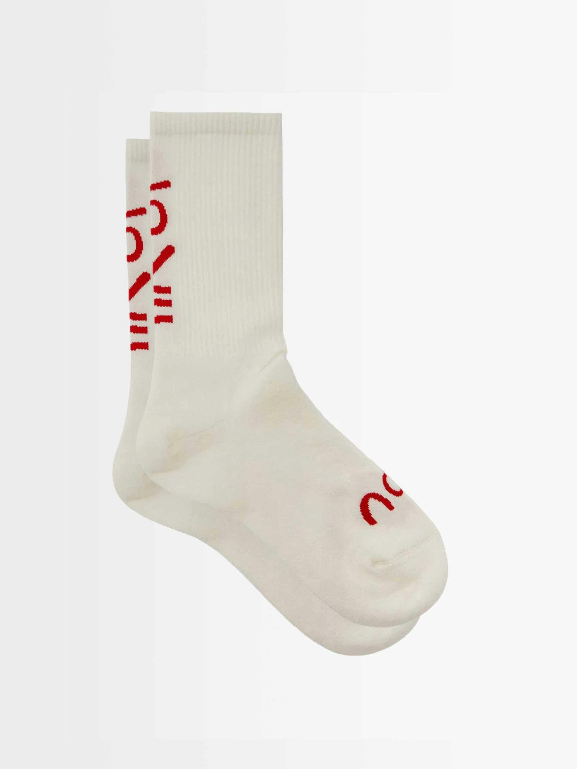 Love-intarsia cotton-blend socks