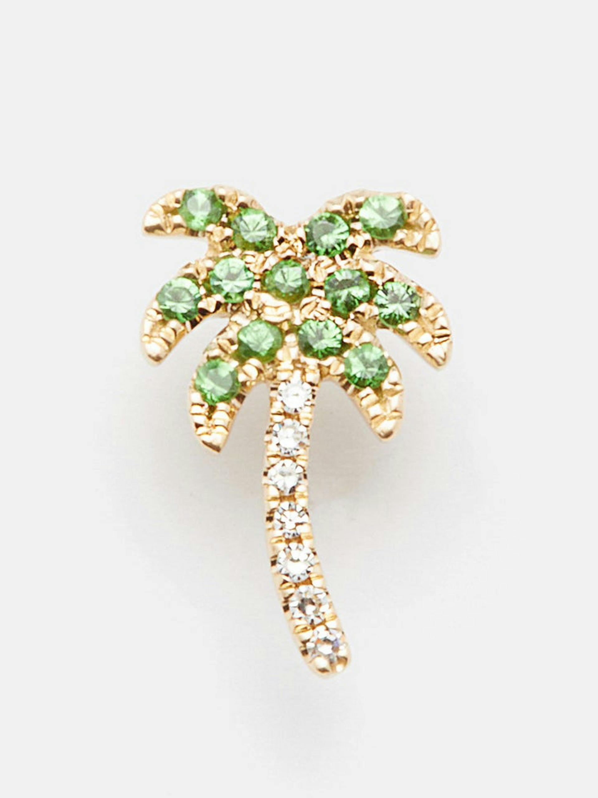 Rocky's Palm diamond & 14kt gold single earring