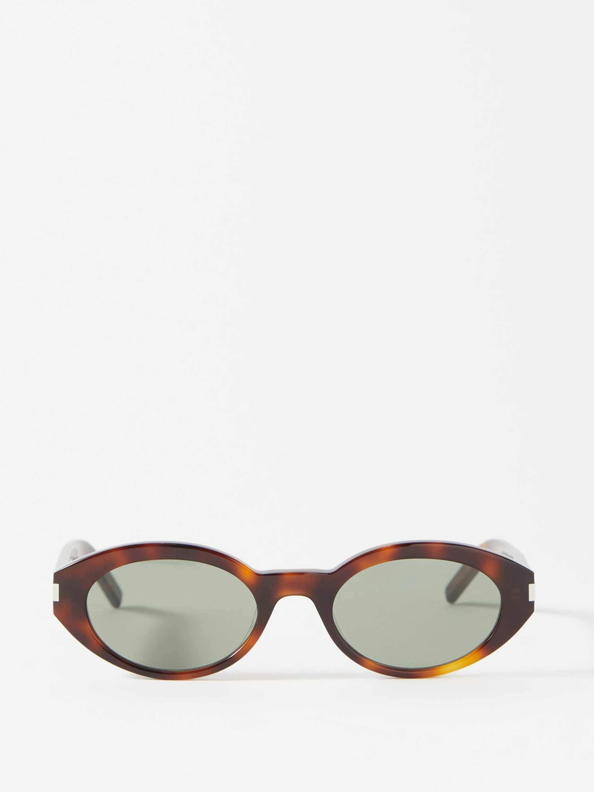 Brown oval acetate sunglasses