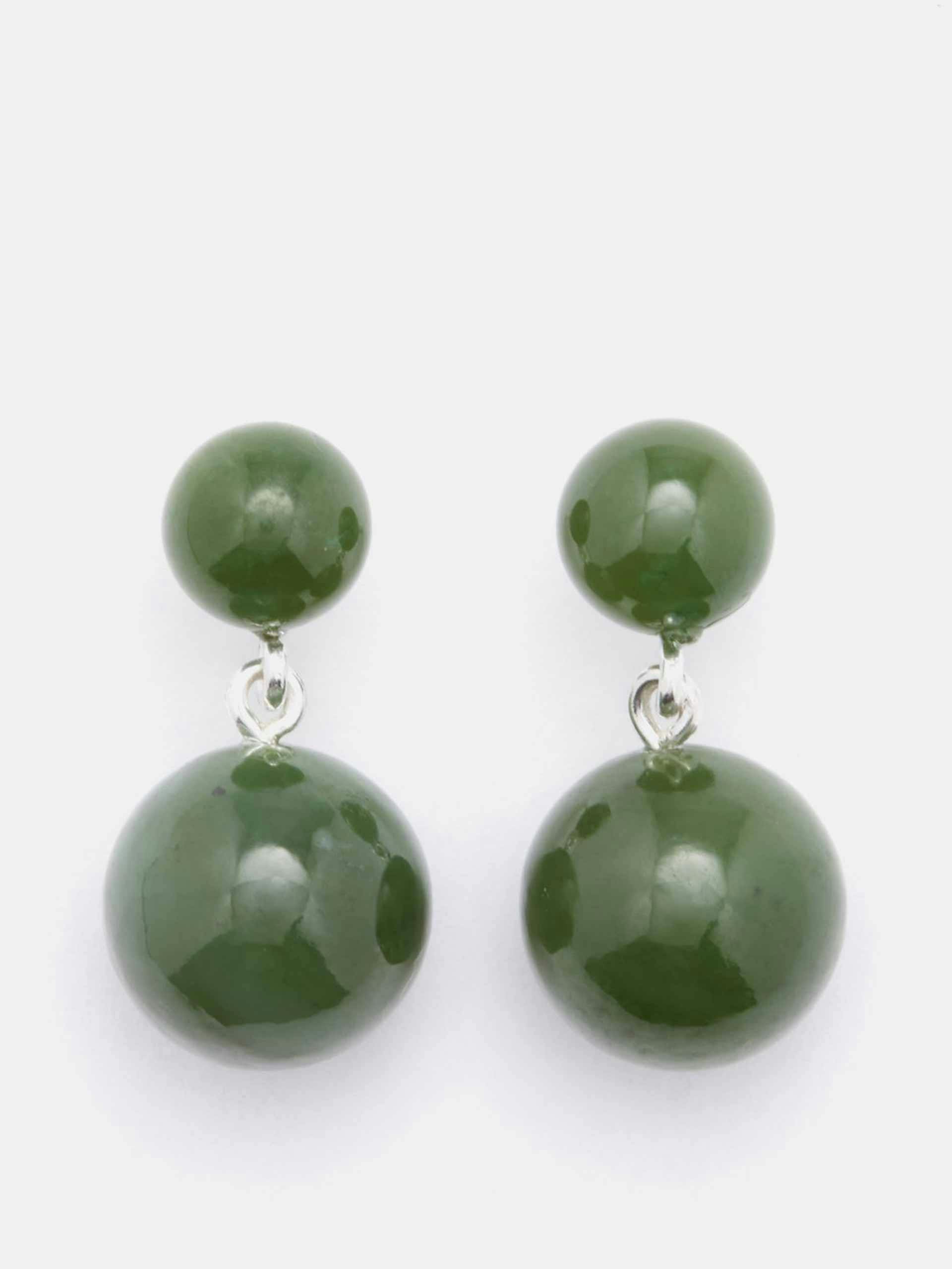 Jade boule earrings