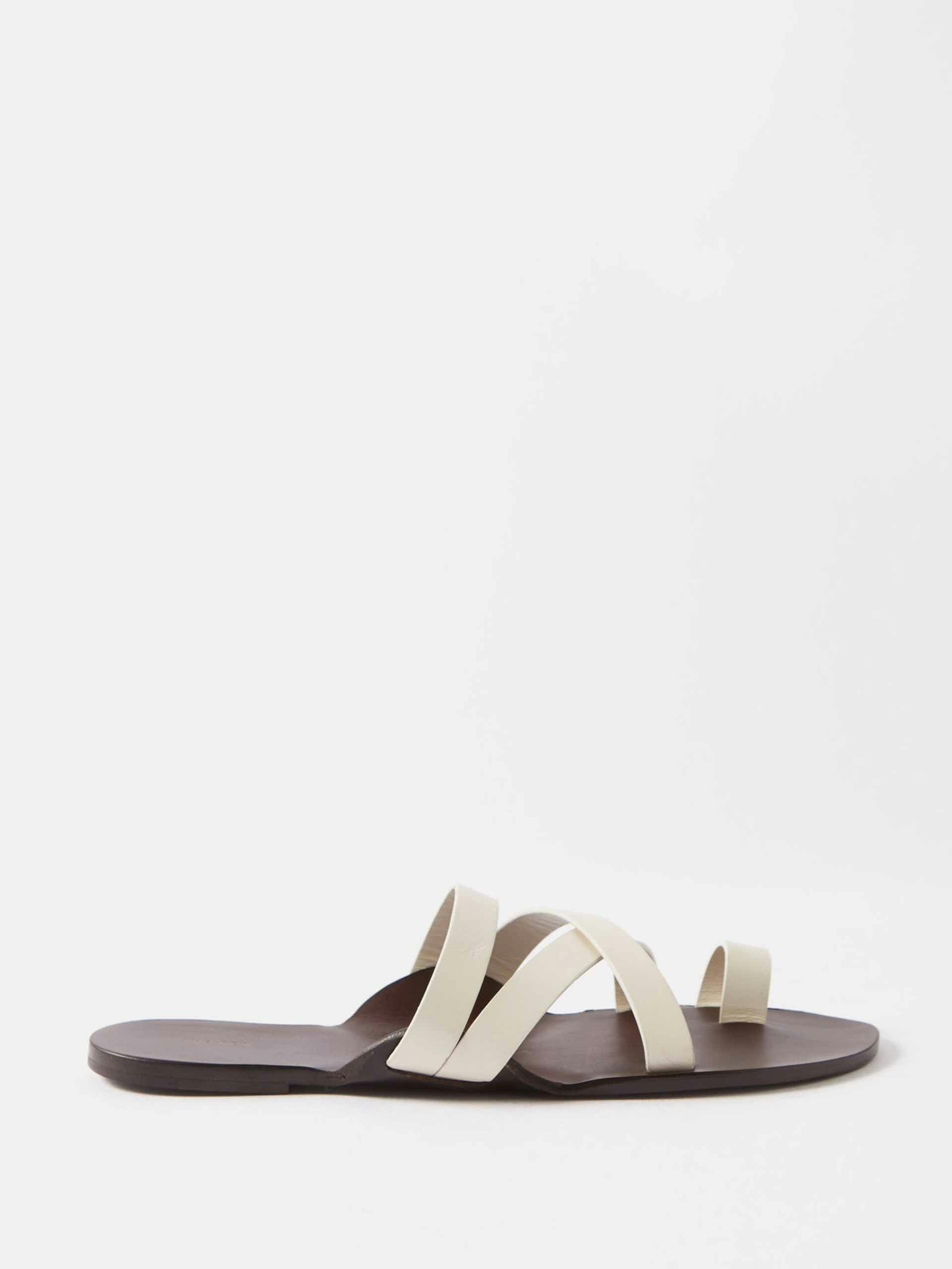 Crossover leather sandals