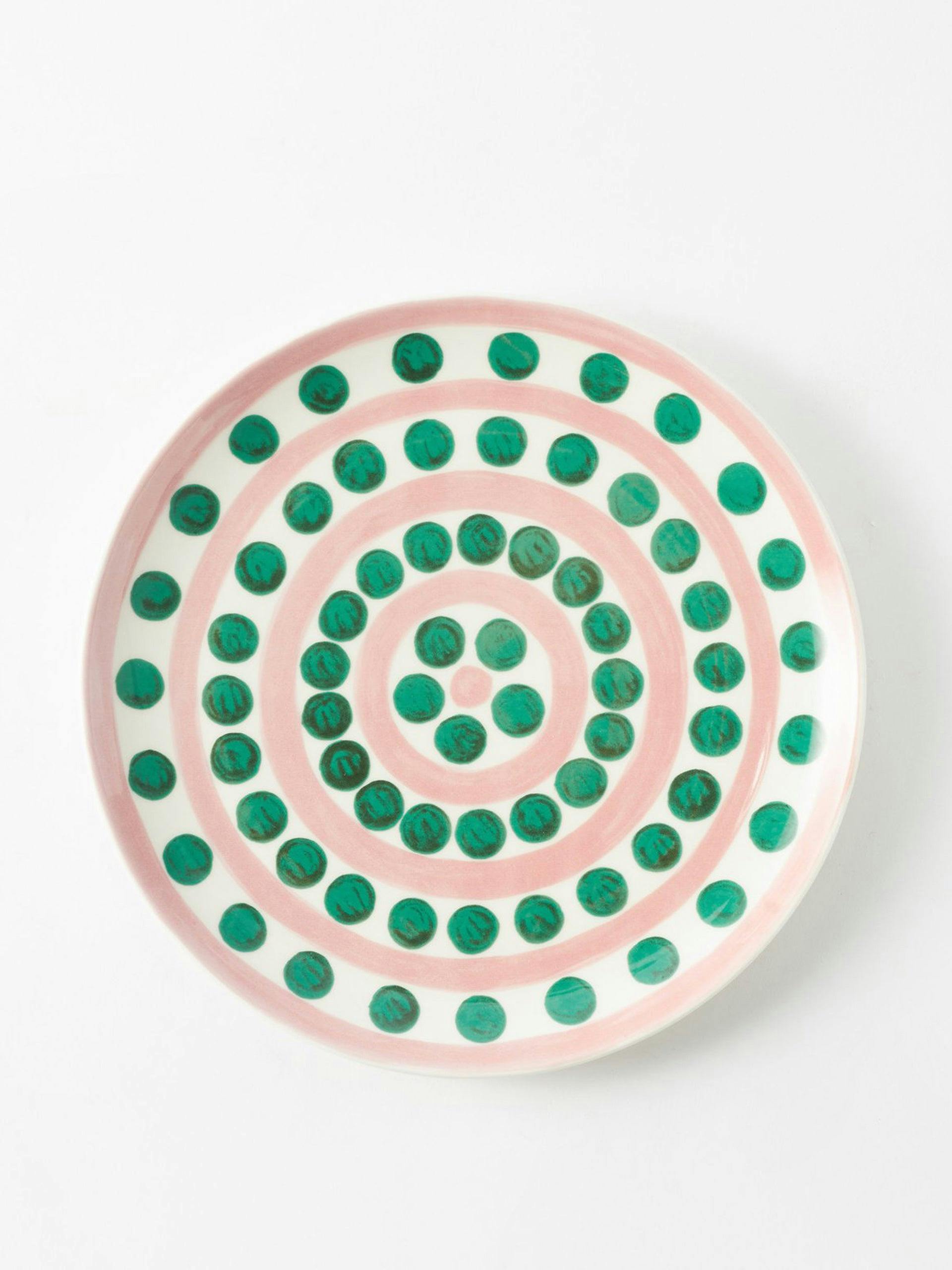 Pink and green plate