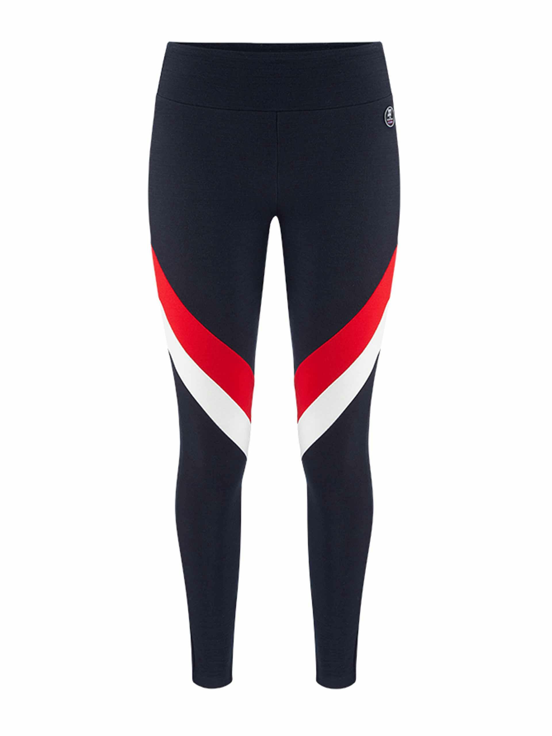 Navy, white and red leggings