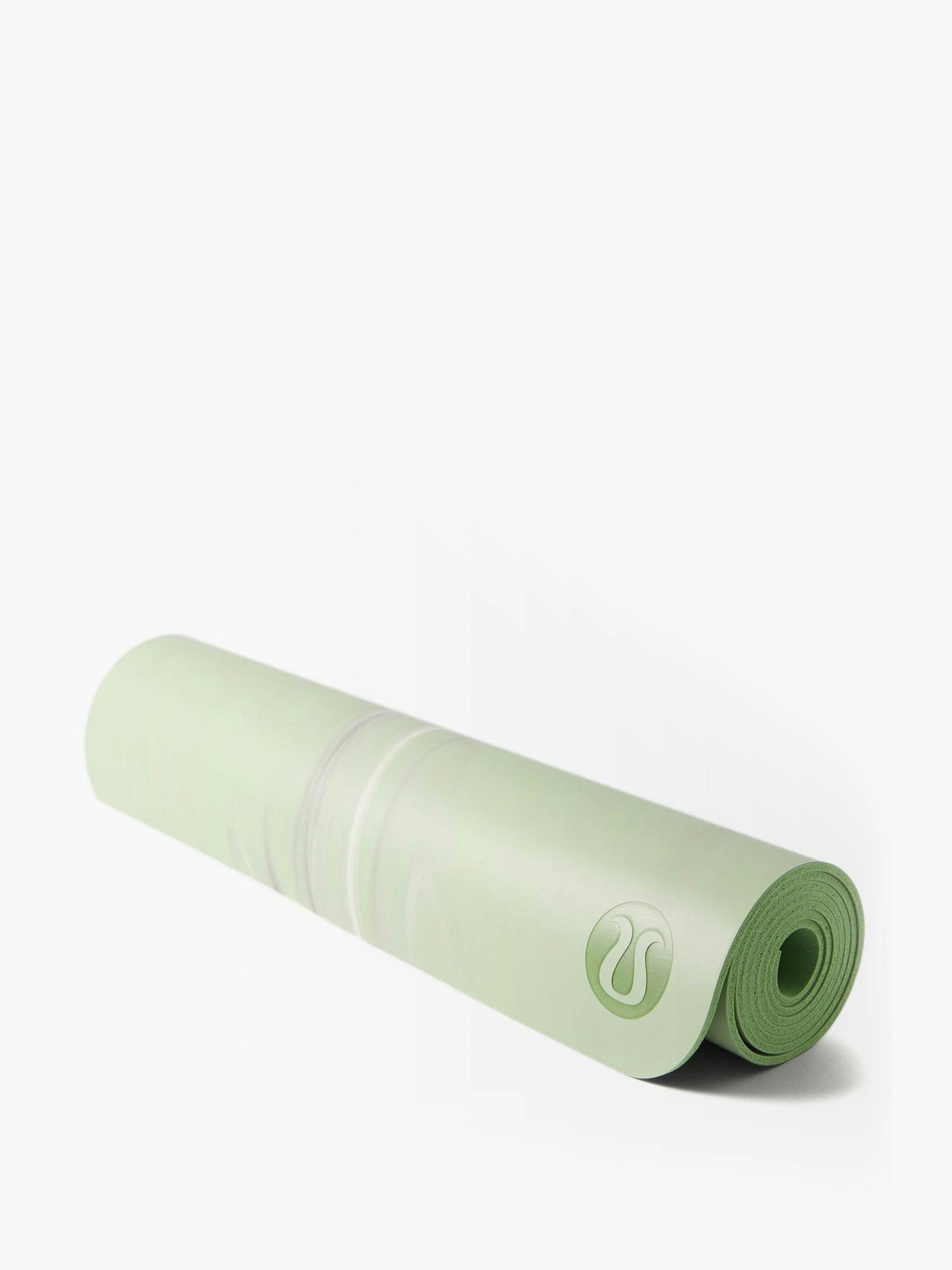 Green marble print yoga mat