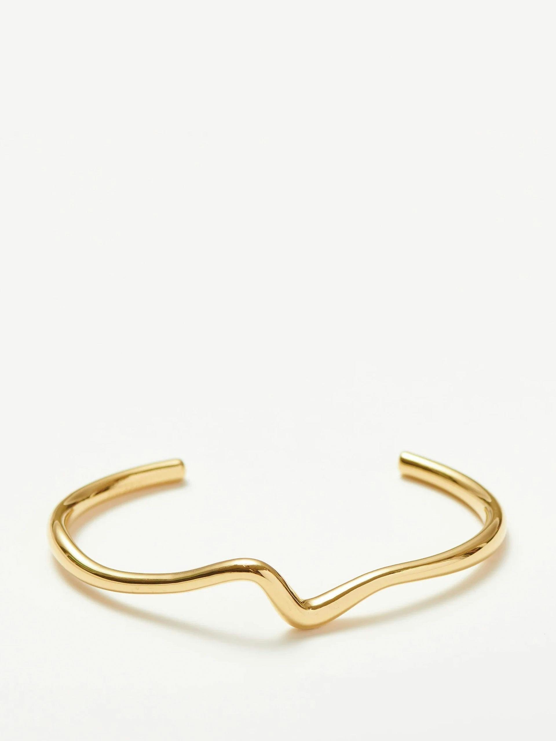 18kt gold plated wave cuff bracelet