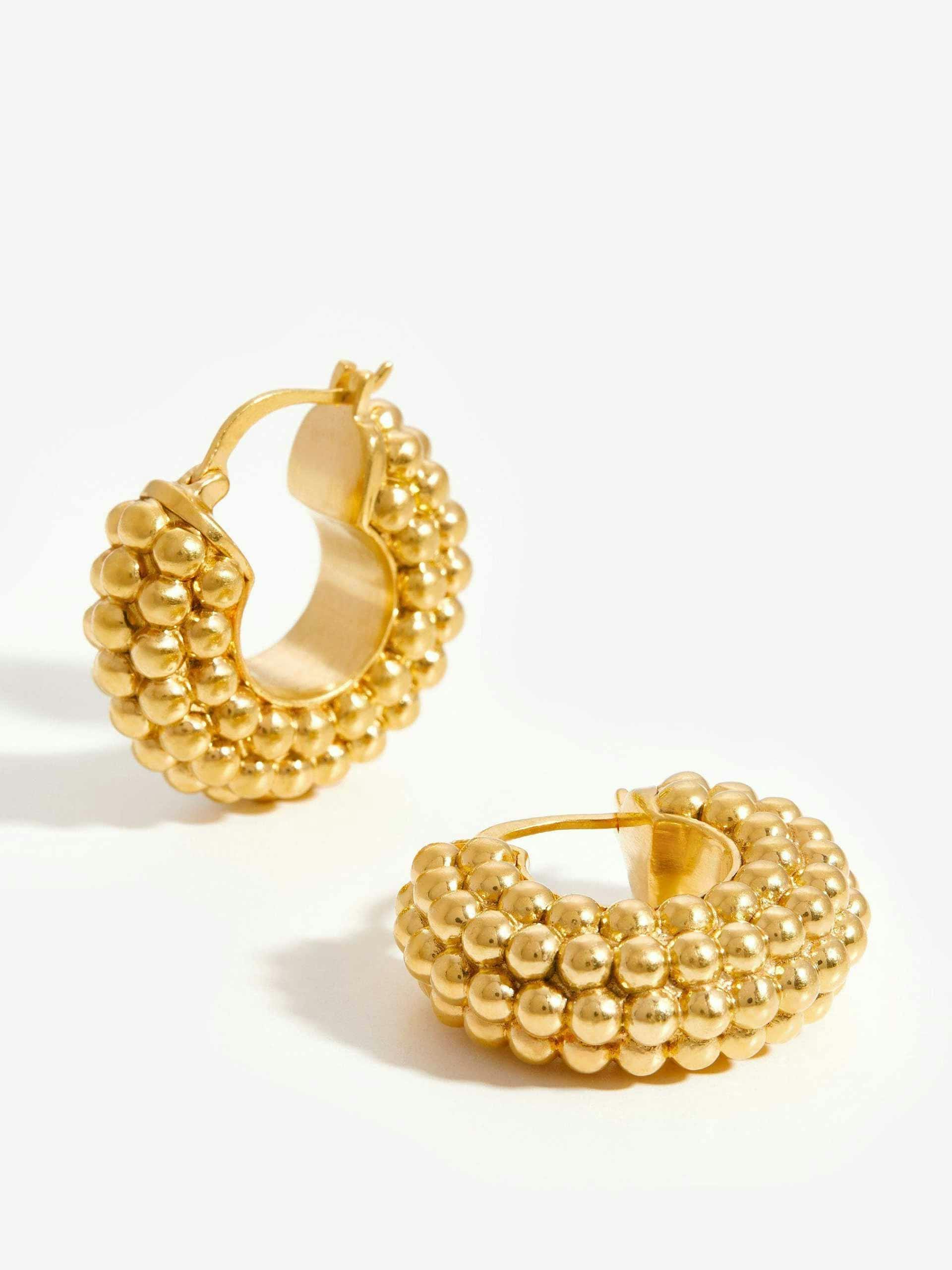 18kt gold-plated bobble hoop earrings