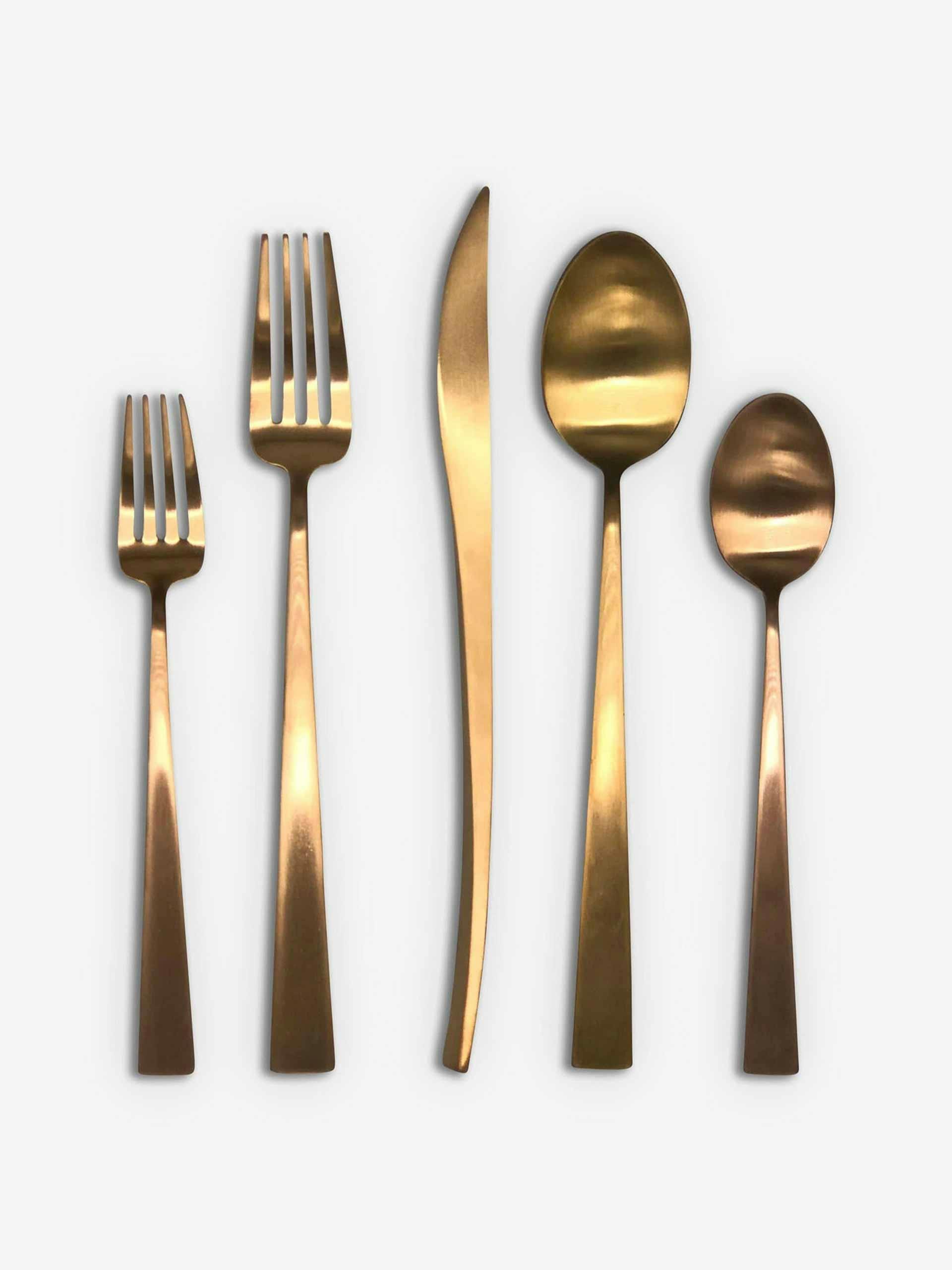 5 piece gold duna cutlery set