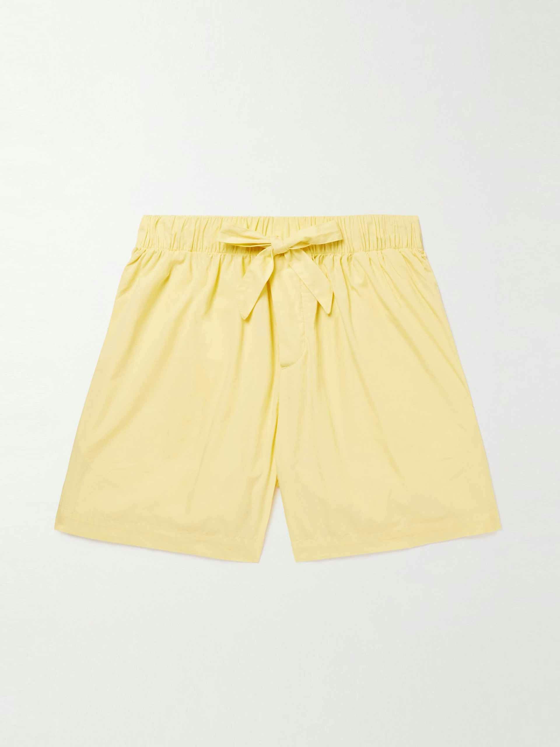 Yellow poplin shorts