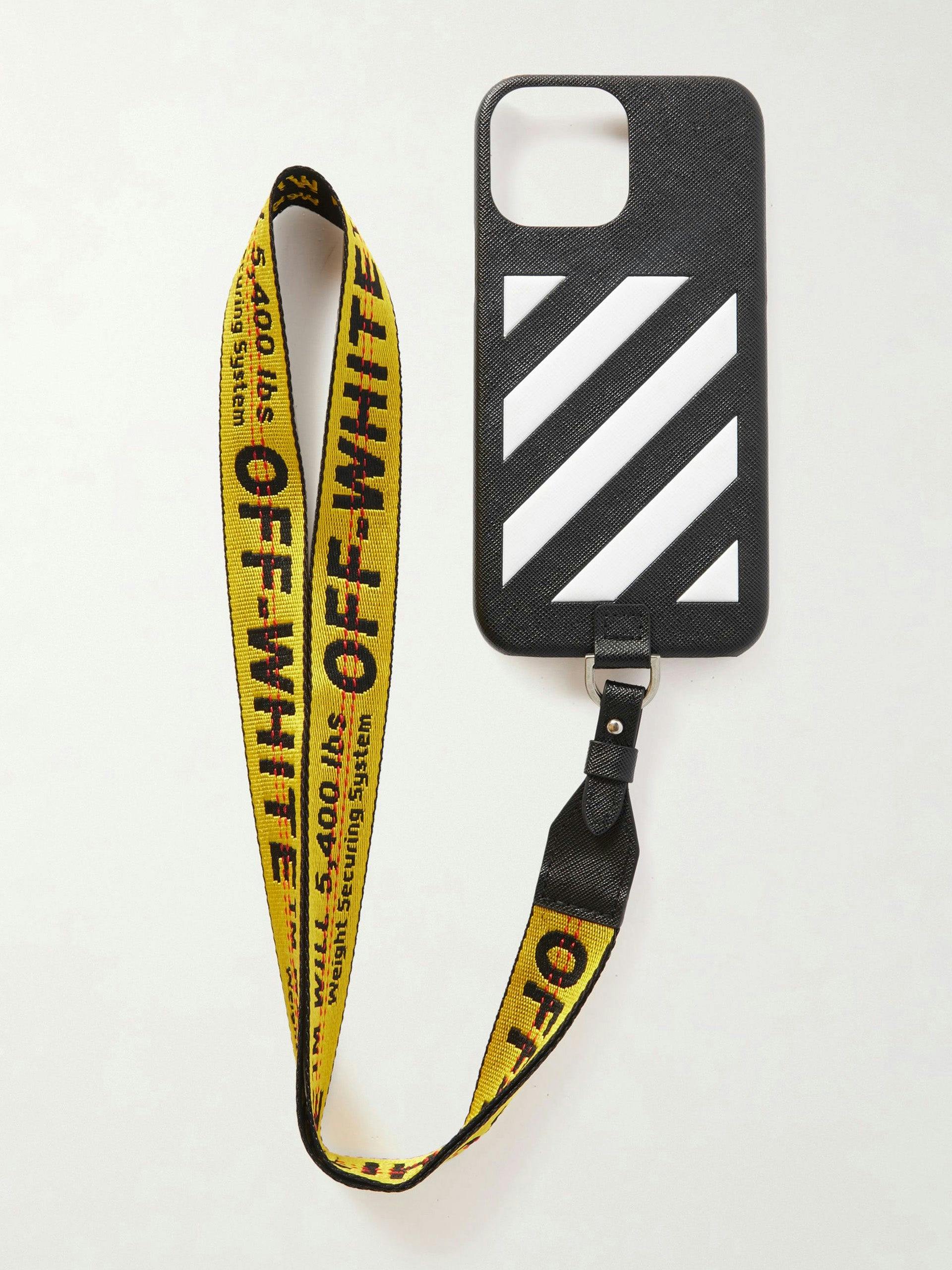 Logo-Print faux leather iPhone 13 Pro max case with lanyard