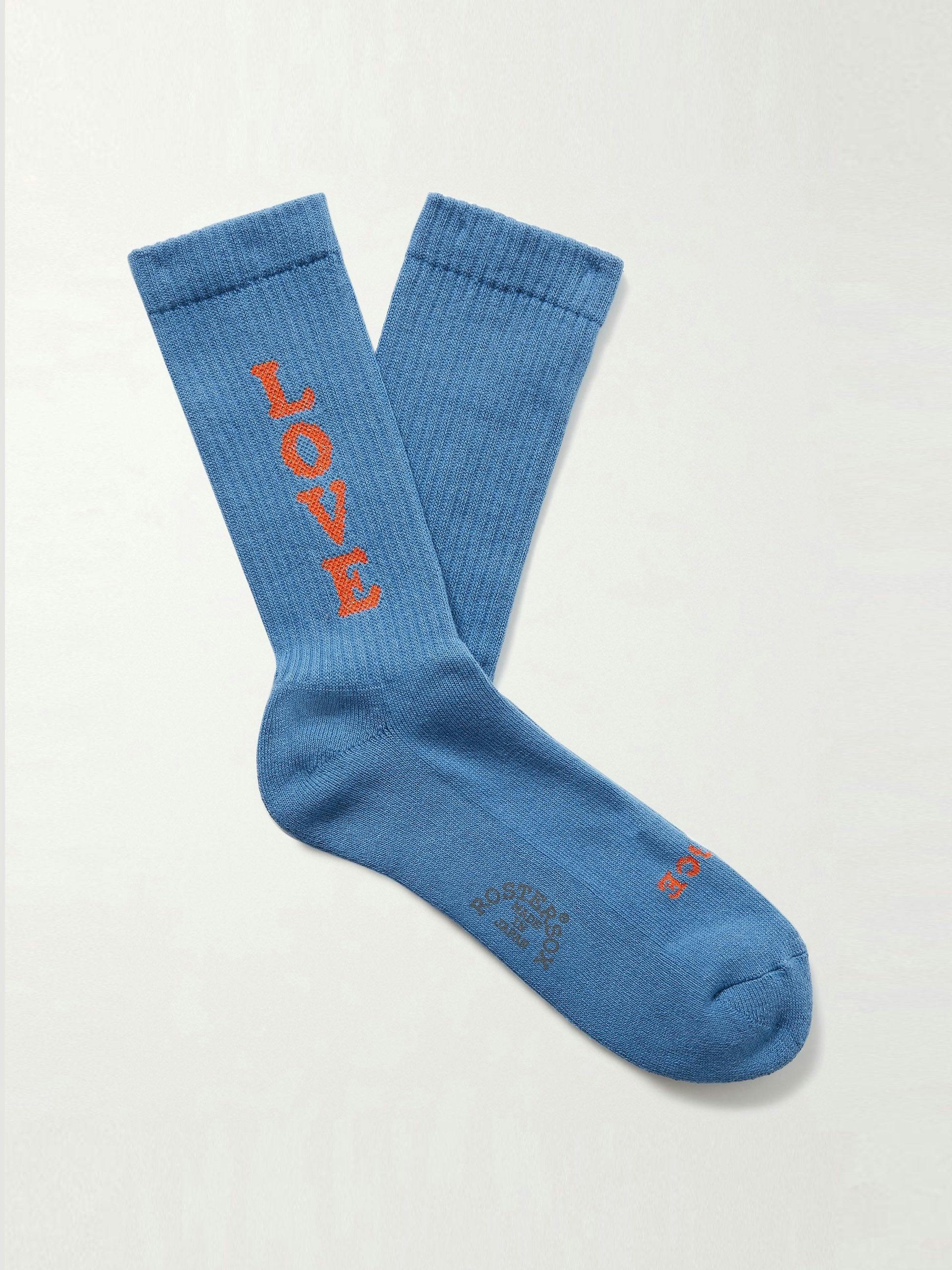 Blue 'love' cotton socks