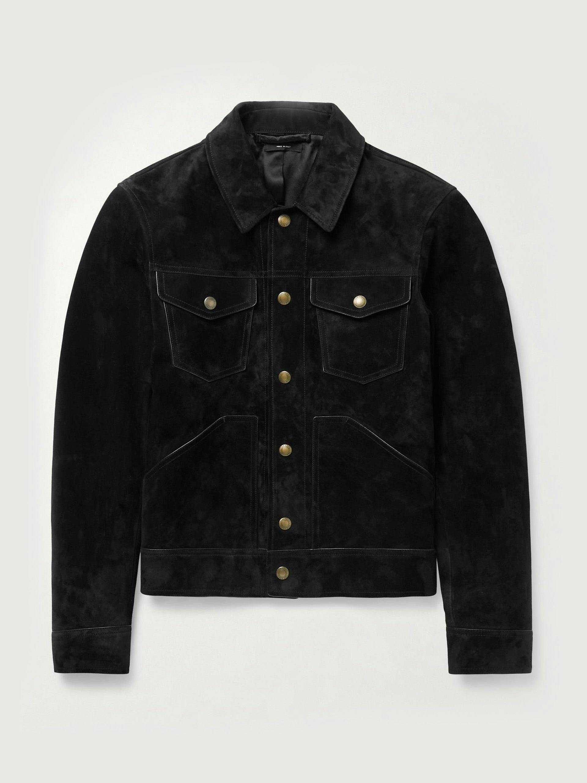 Black suede western jacket