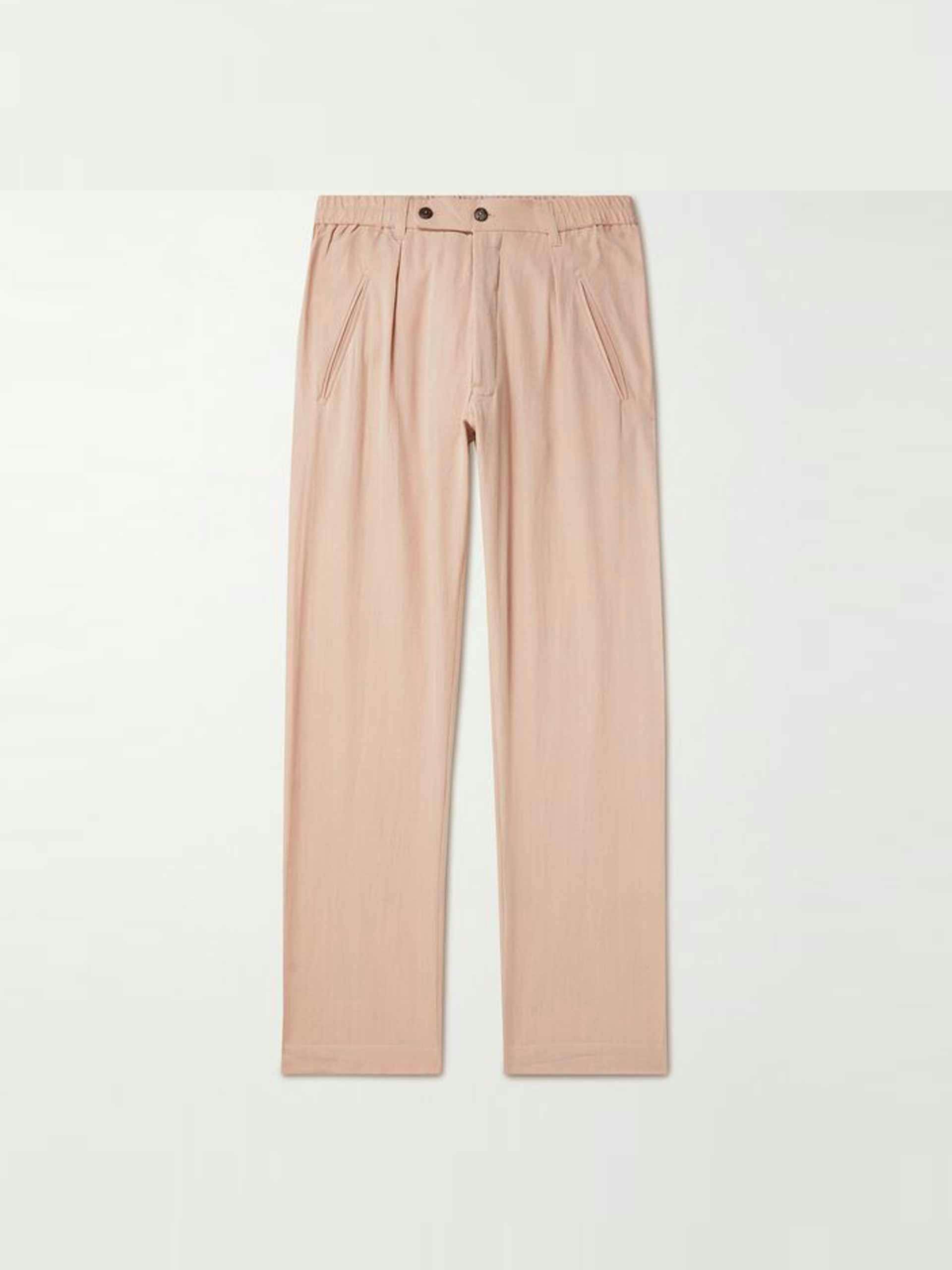 Pink straight-leg trousers