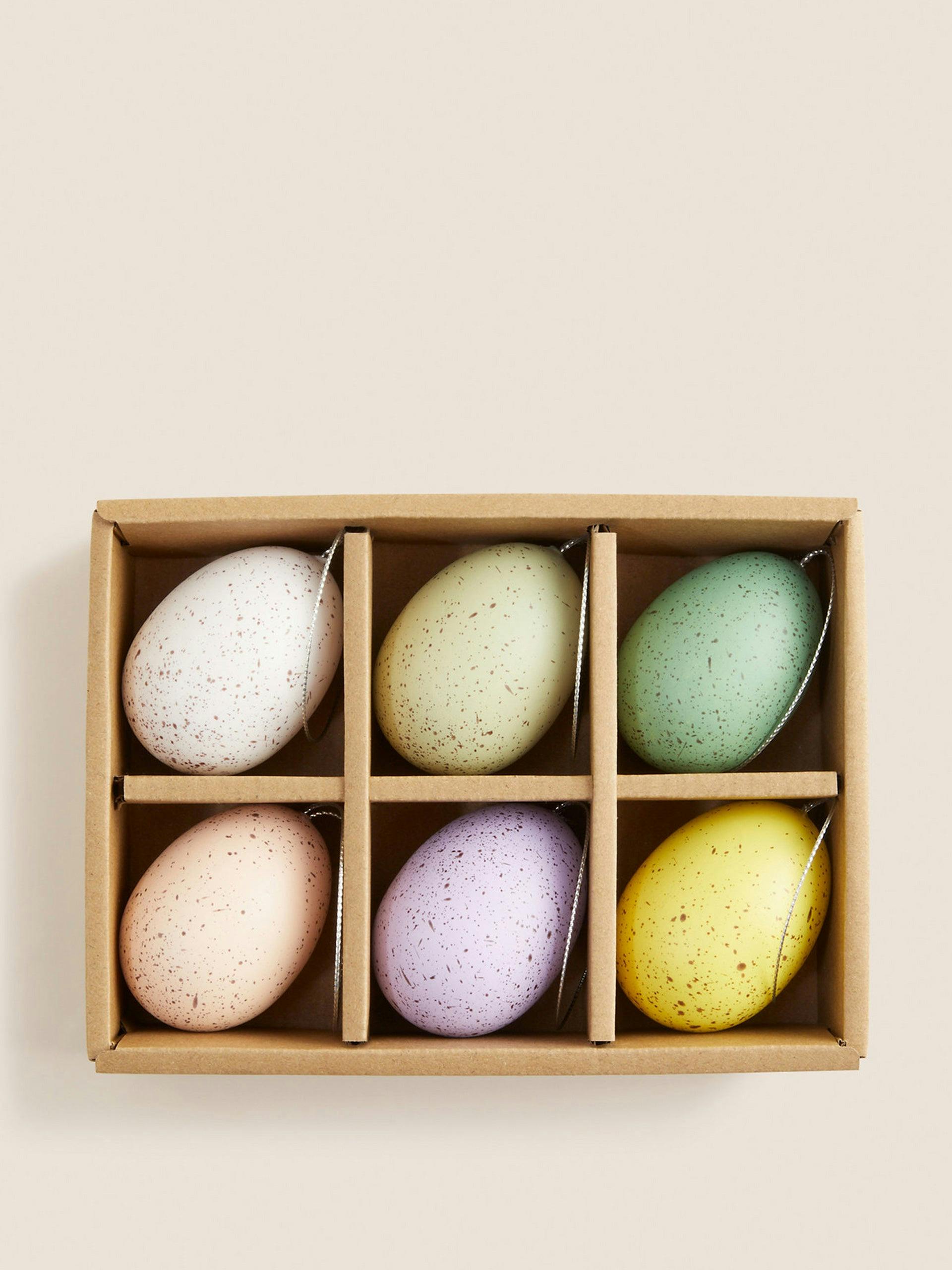 Coloured egg decorations (set of 6)