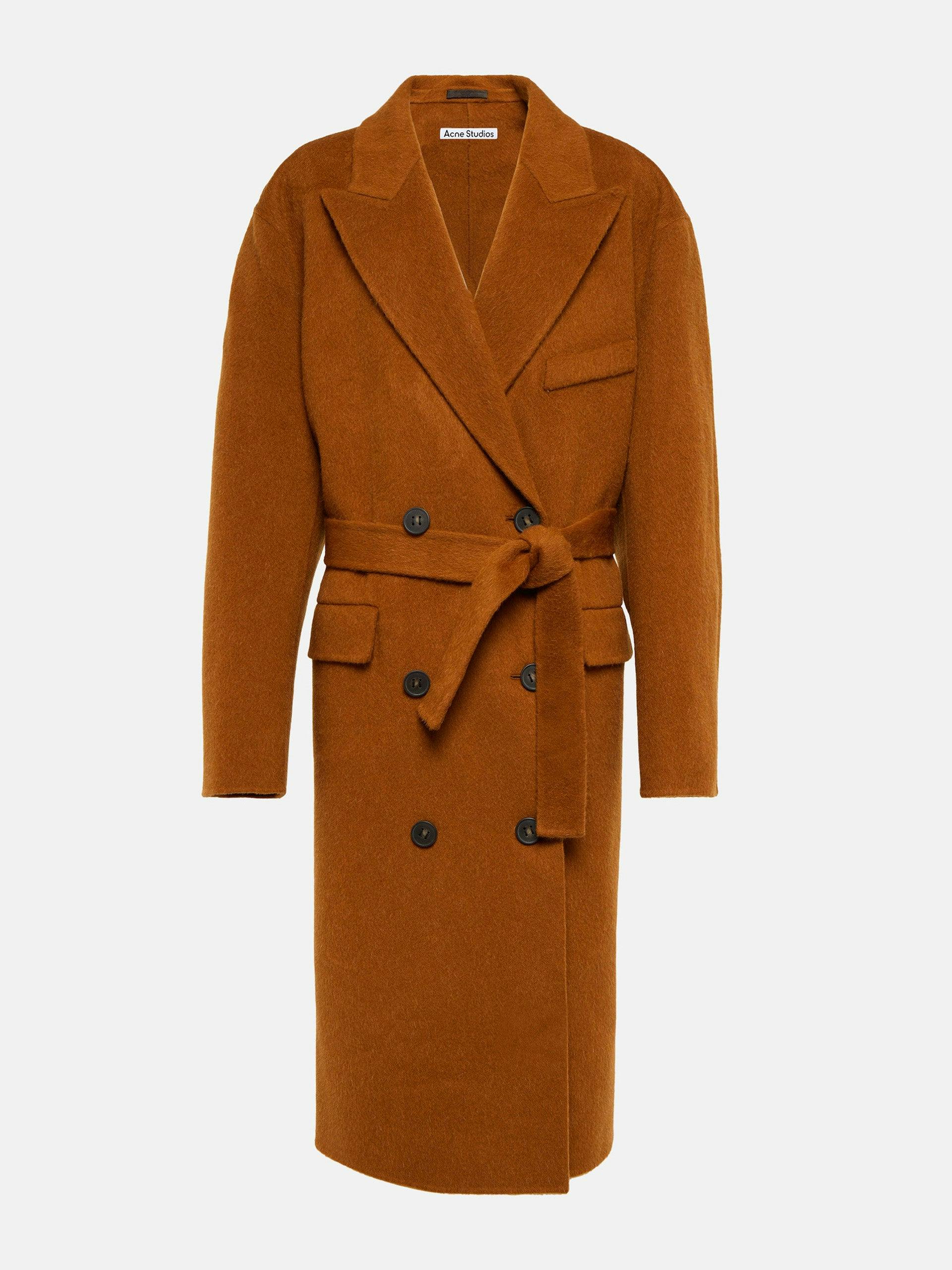 Wool and alpaca double-breasted coat