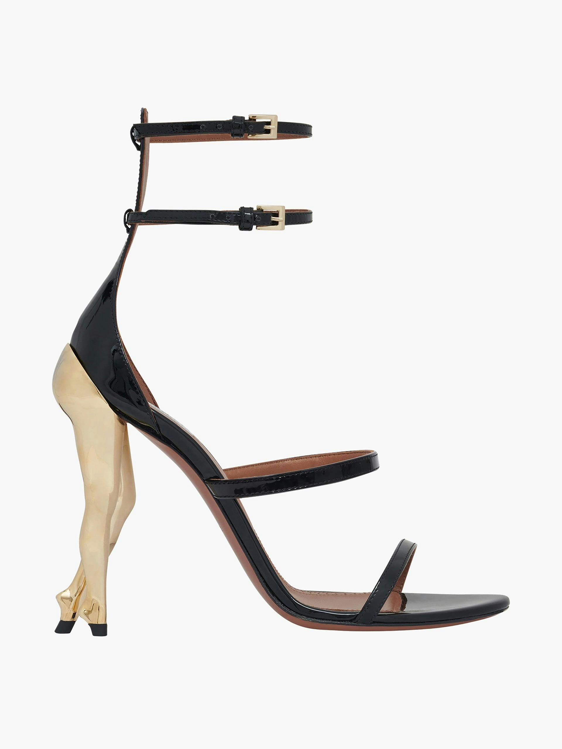 Strappy patent-leather sandals