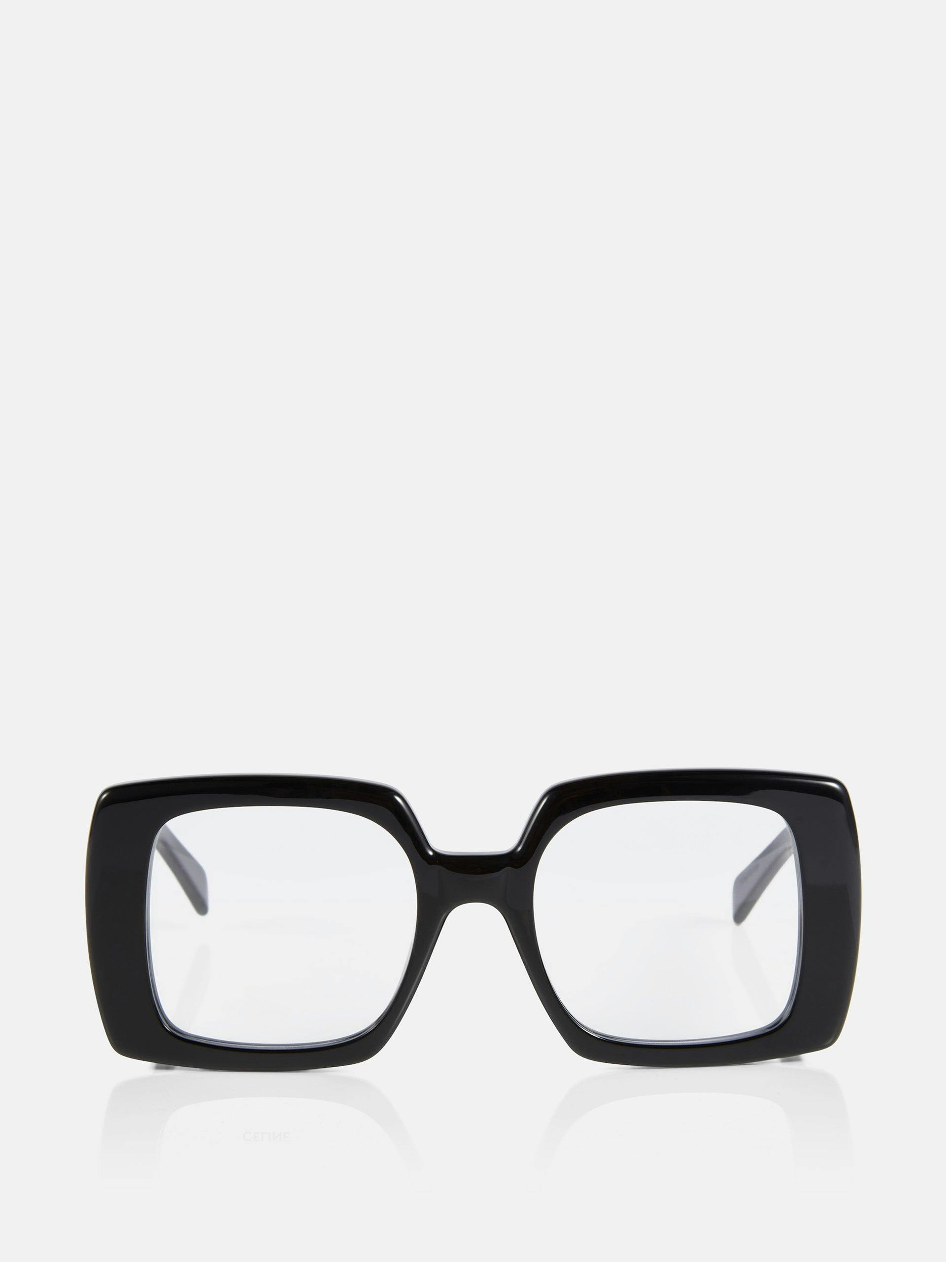 Oversized square black framed glasses