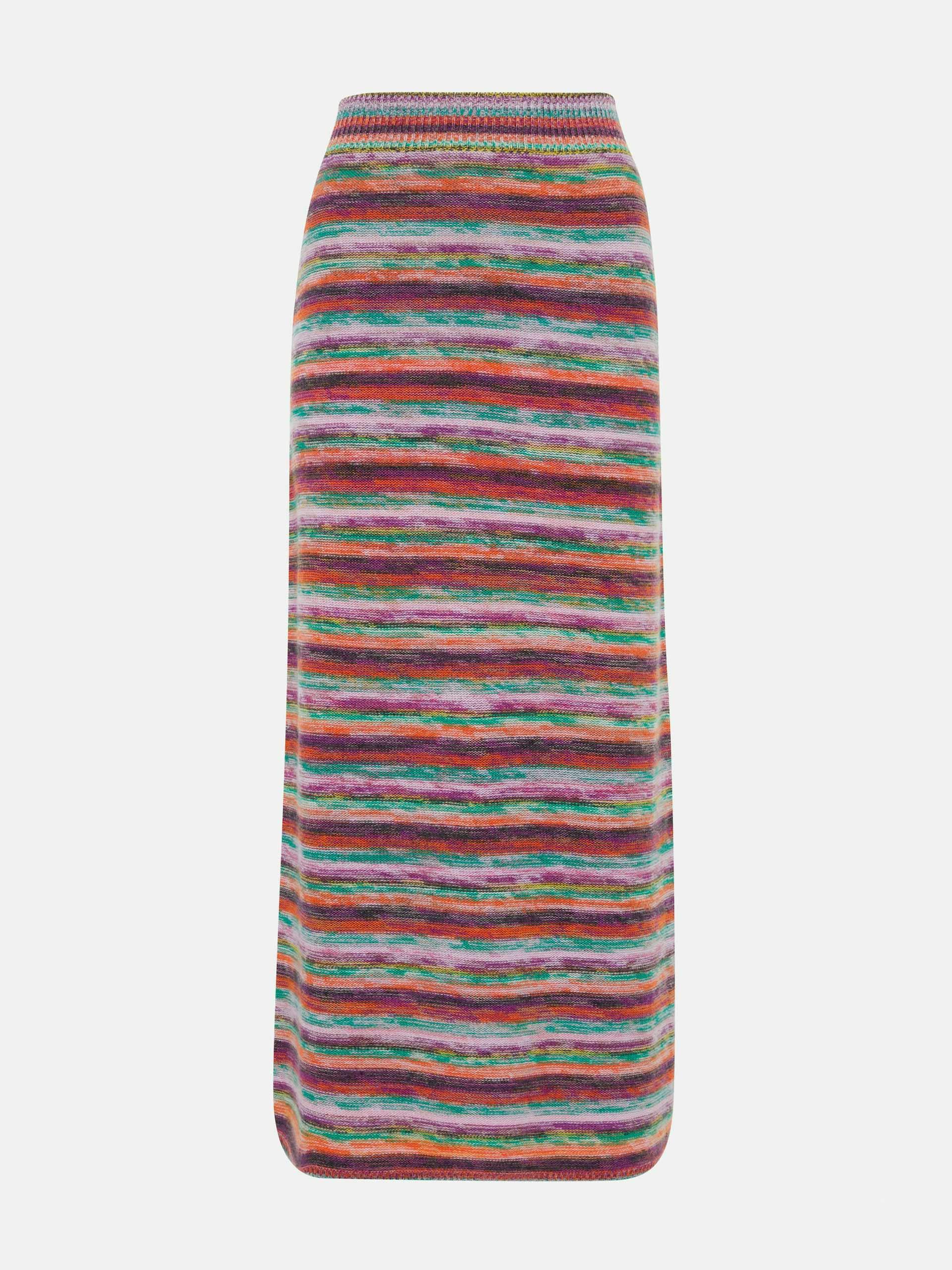 Multi  colour striped knitted maxi skirt