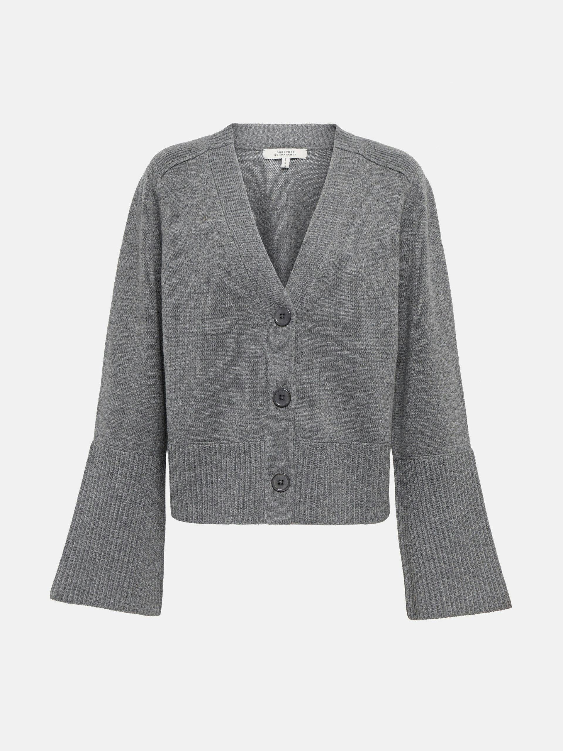 Grey wool and cashmere cardigan