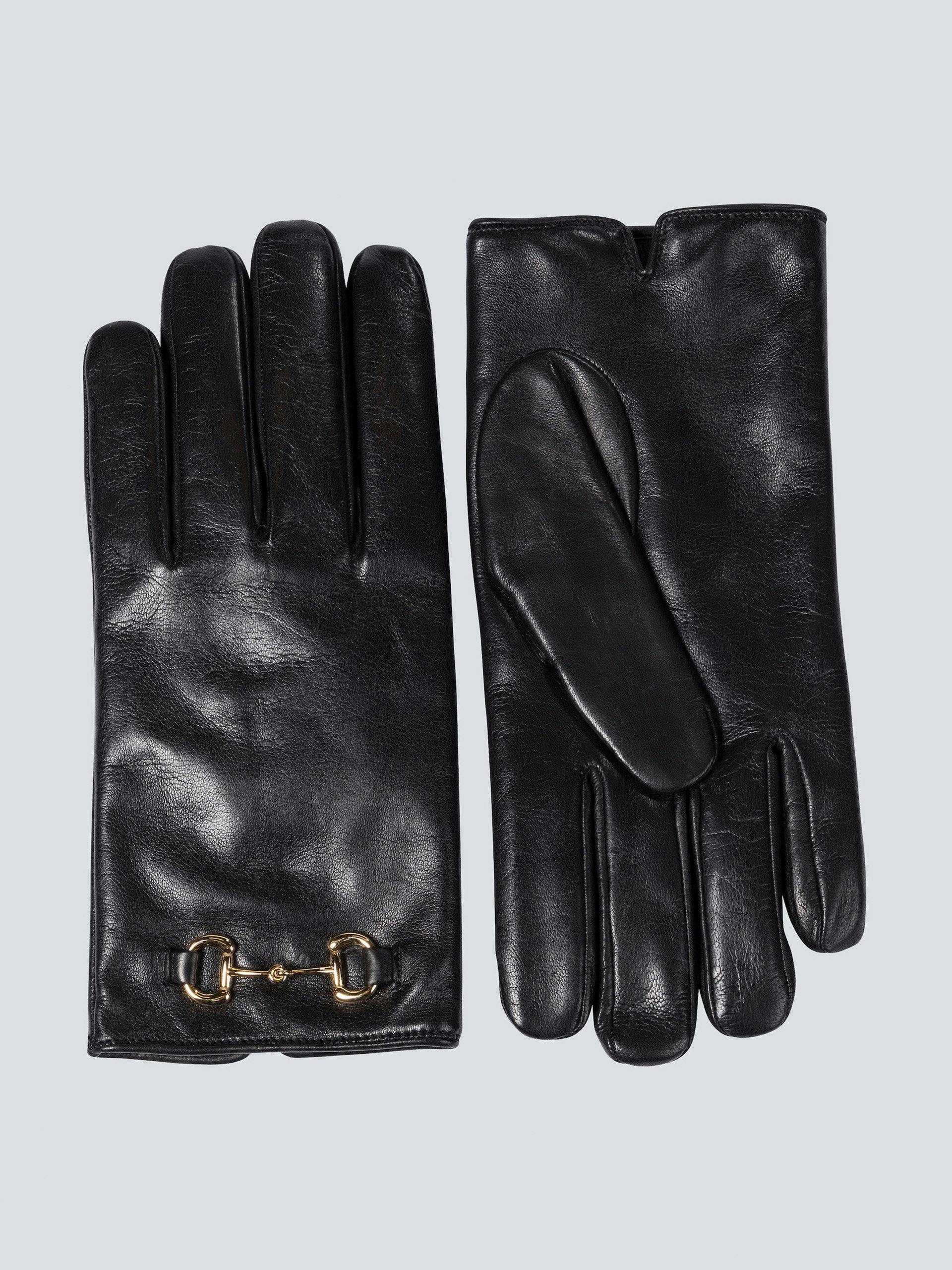 Horsebit leather gloves