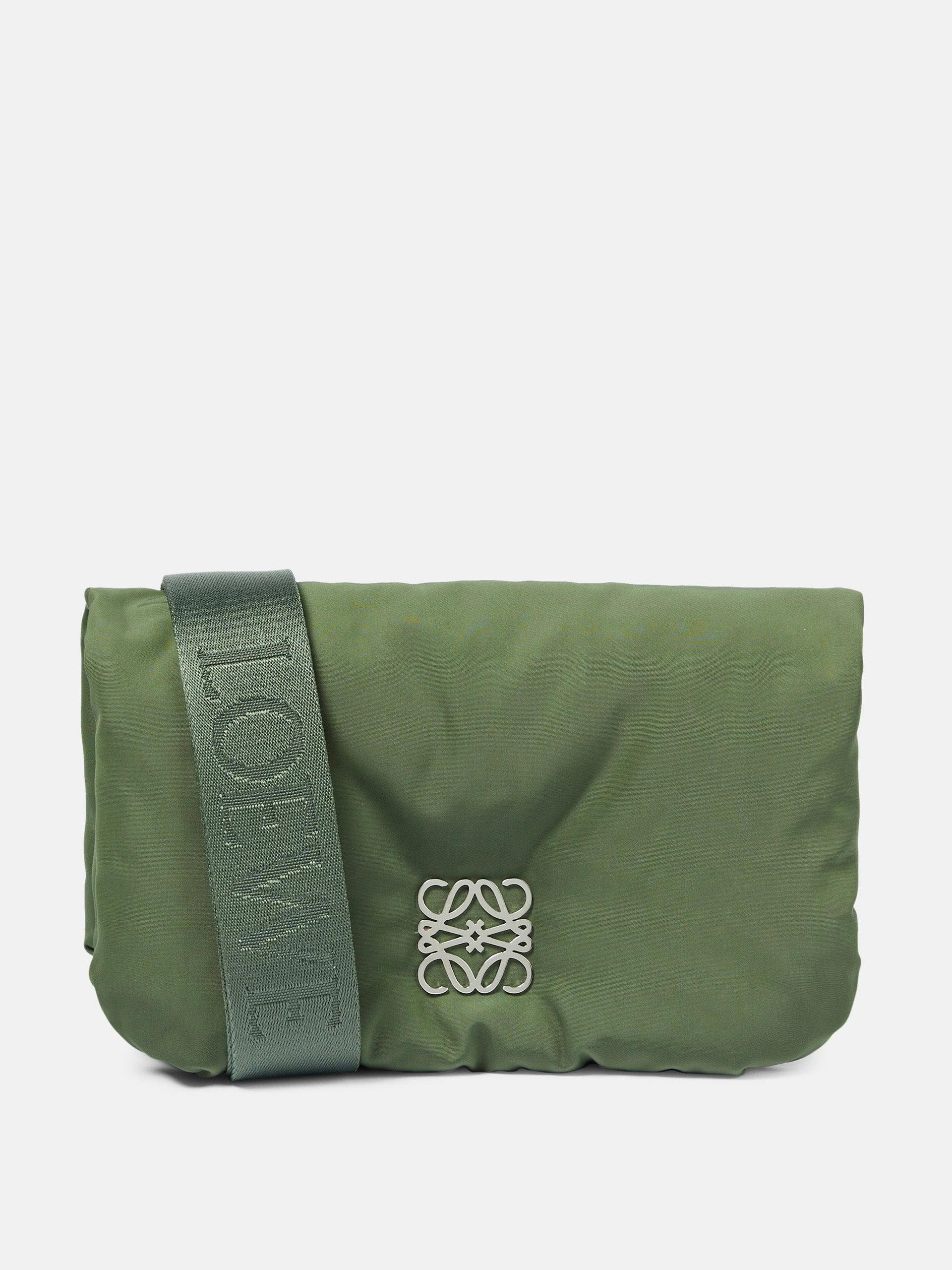 Green puffer shoulder bag