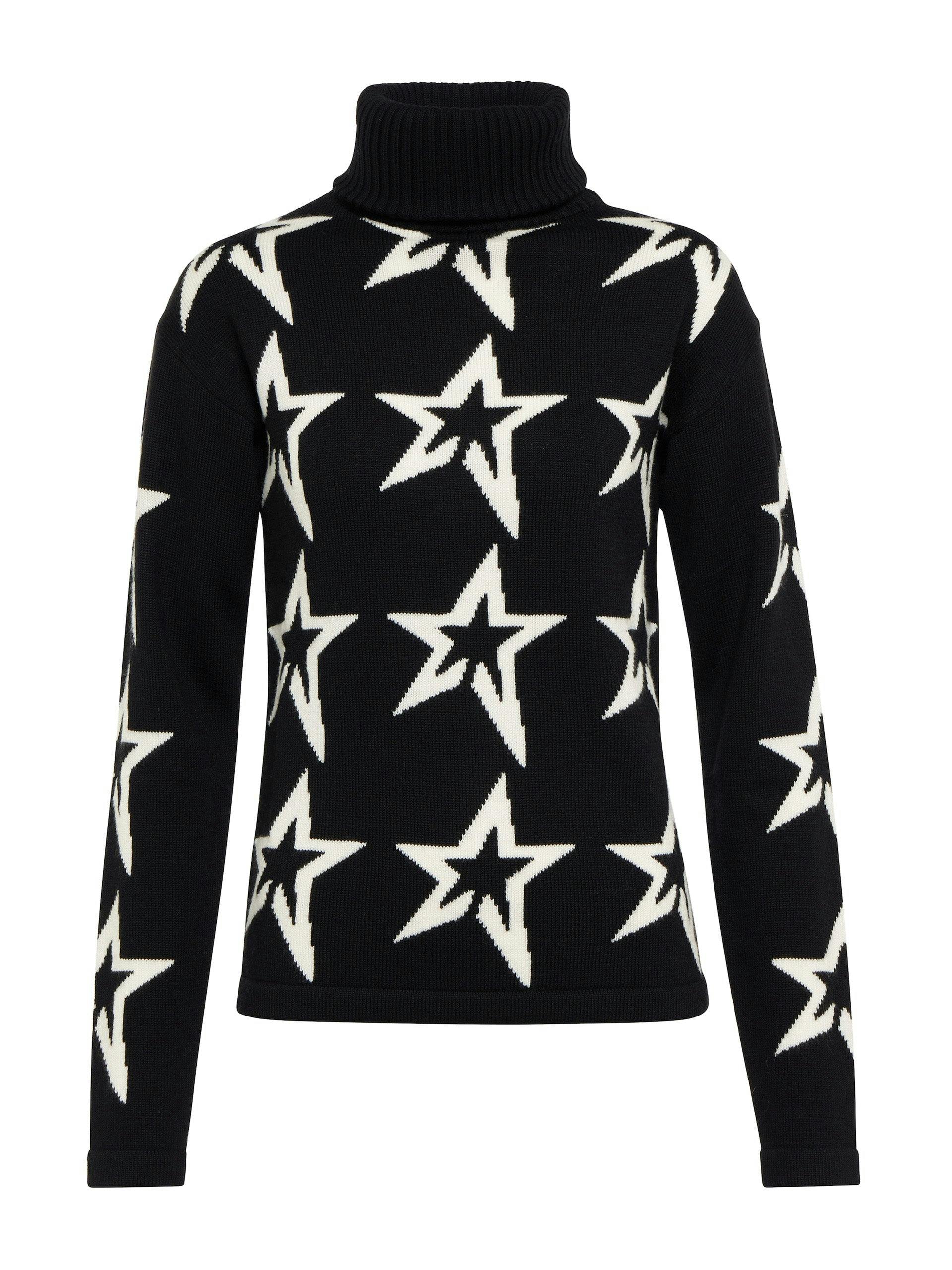 Star patterned knitted roll-neck jumper