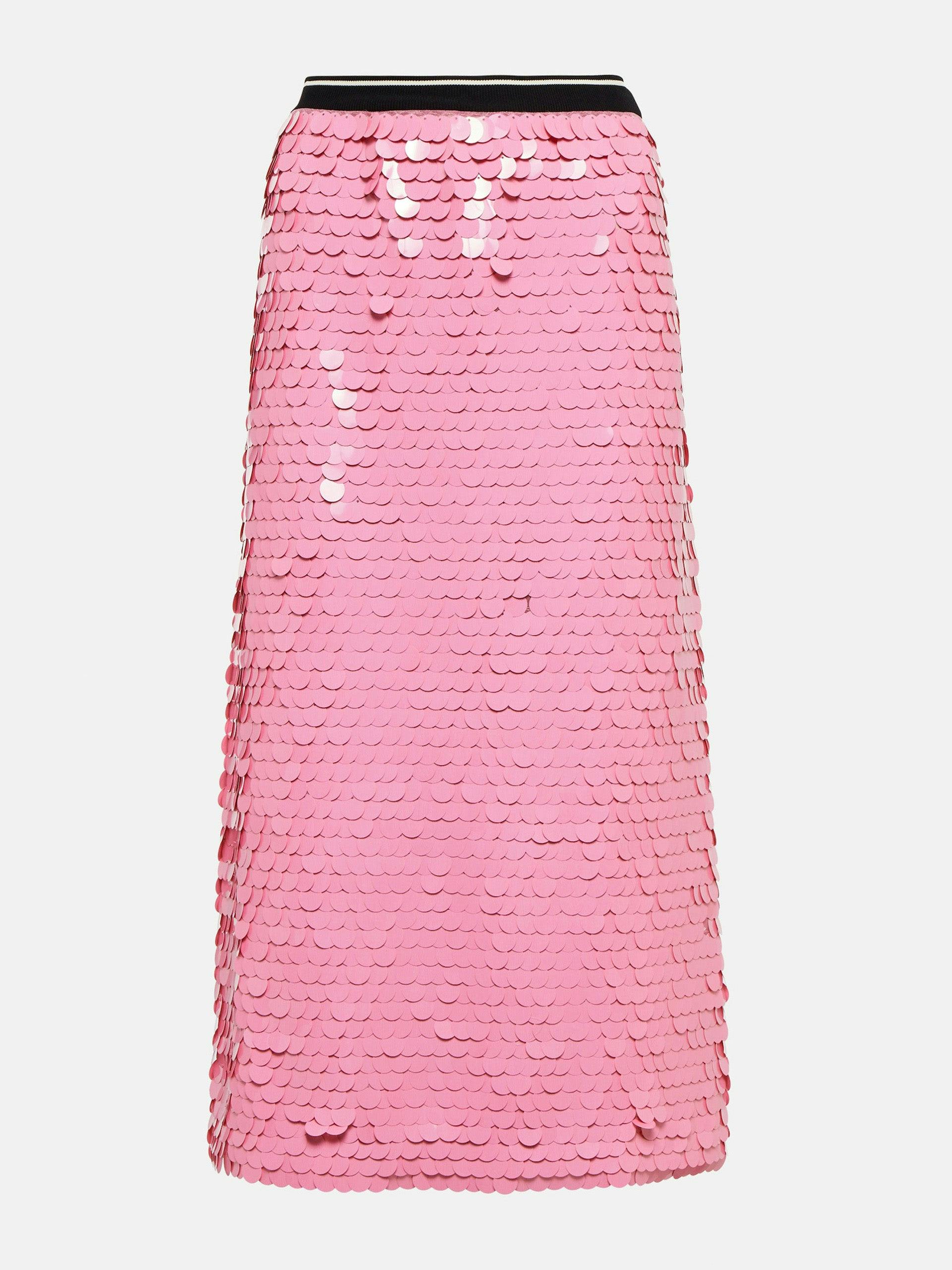 Pink sequinned midi skirt