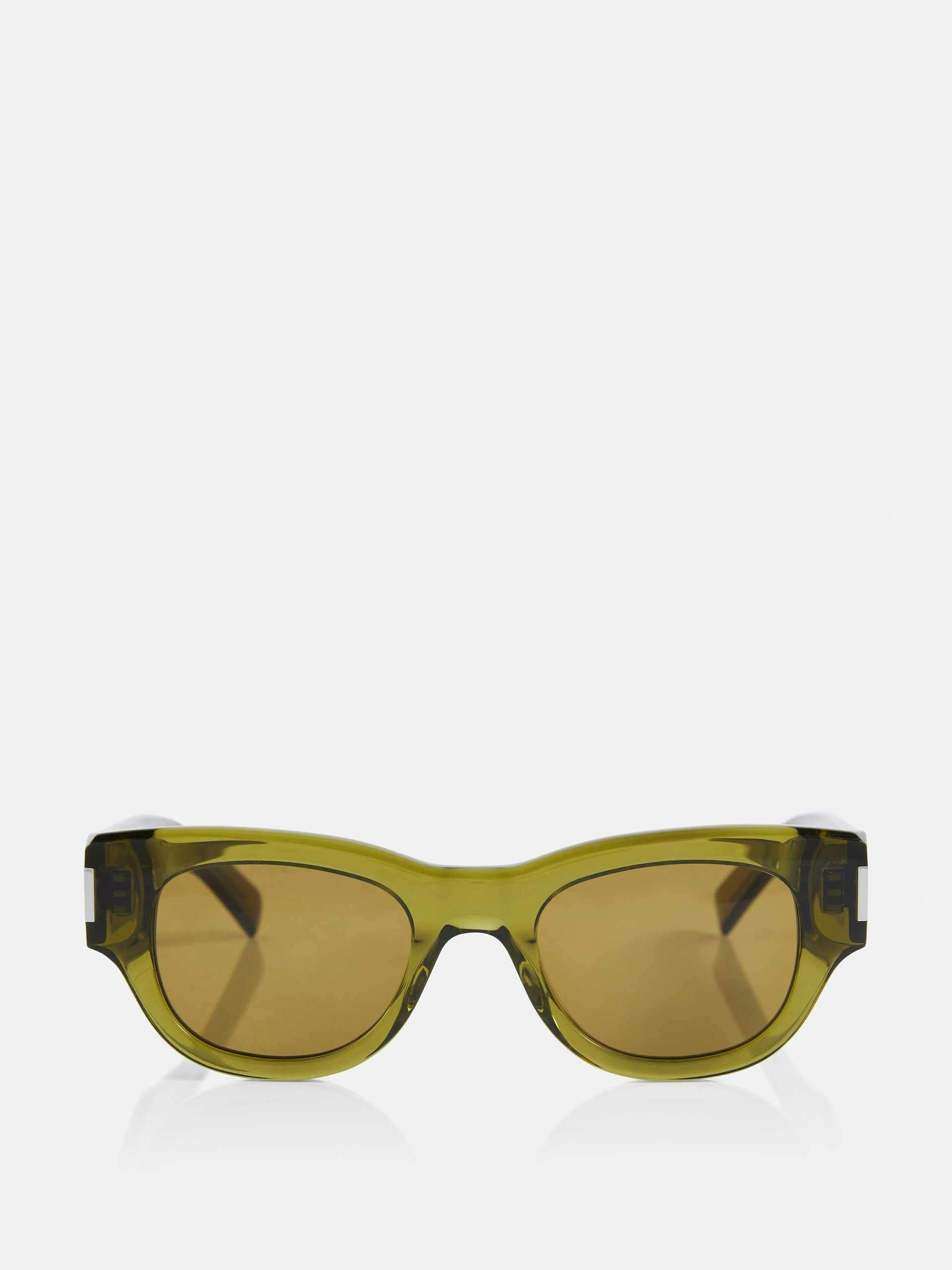 Green acetate rounded sunglasses