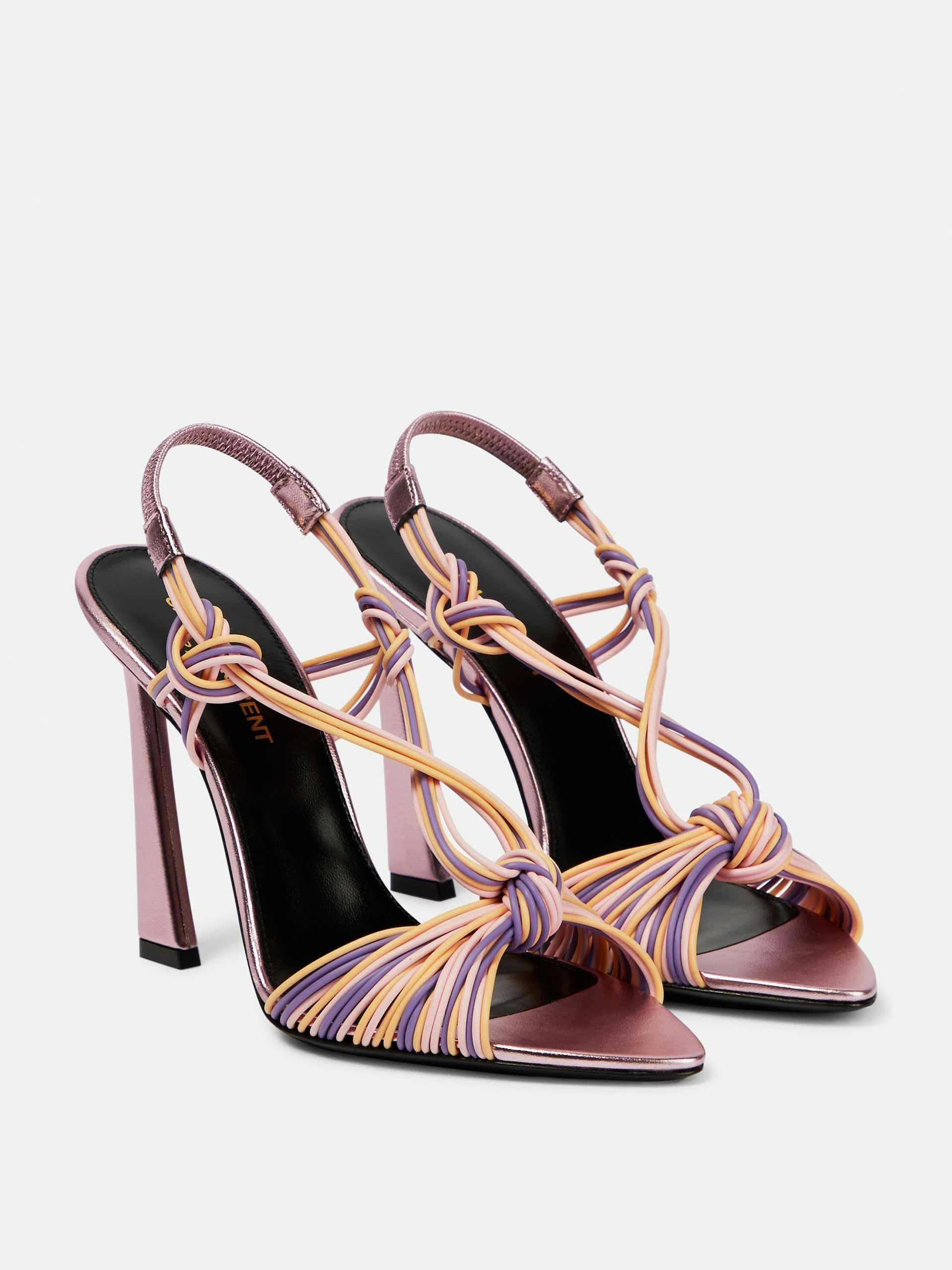 Embellished satin heels