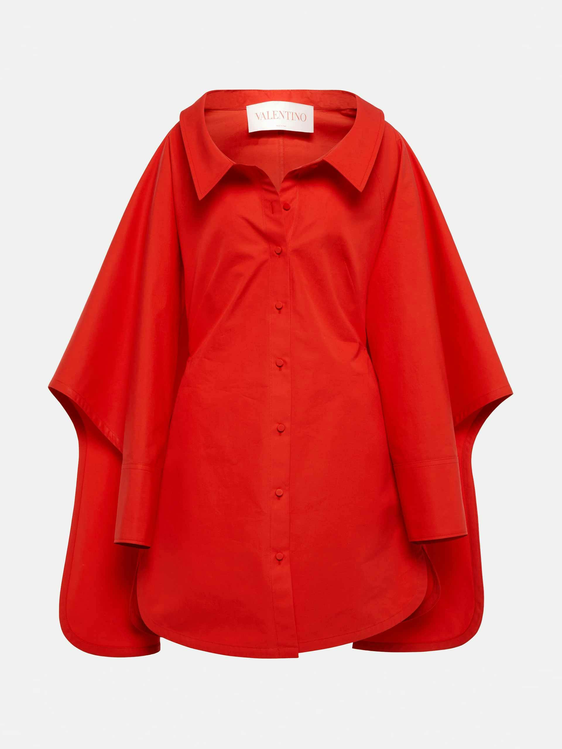 Red tailored cotton minidress