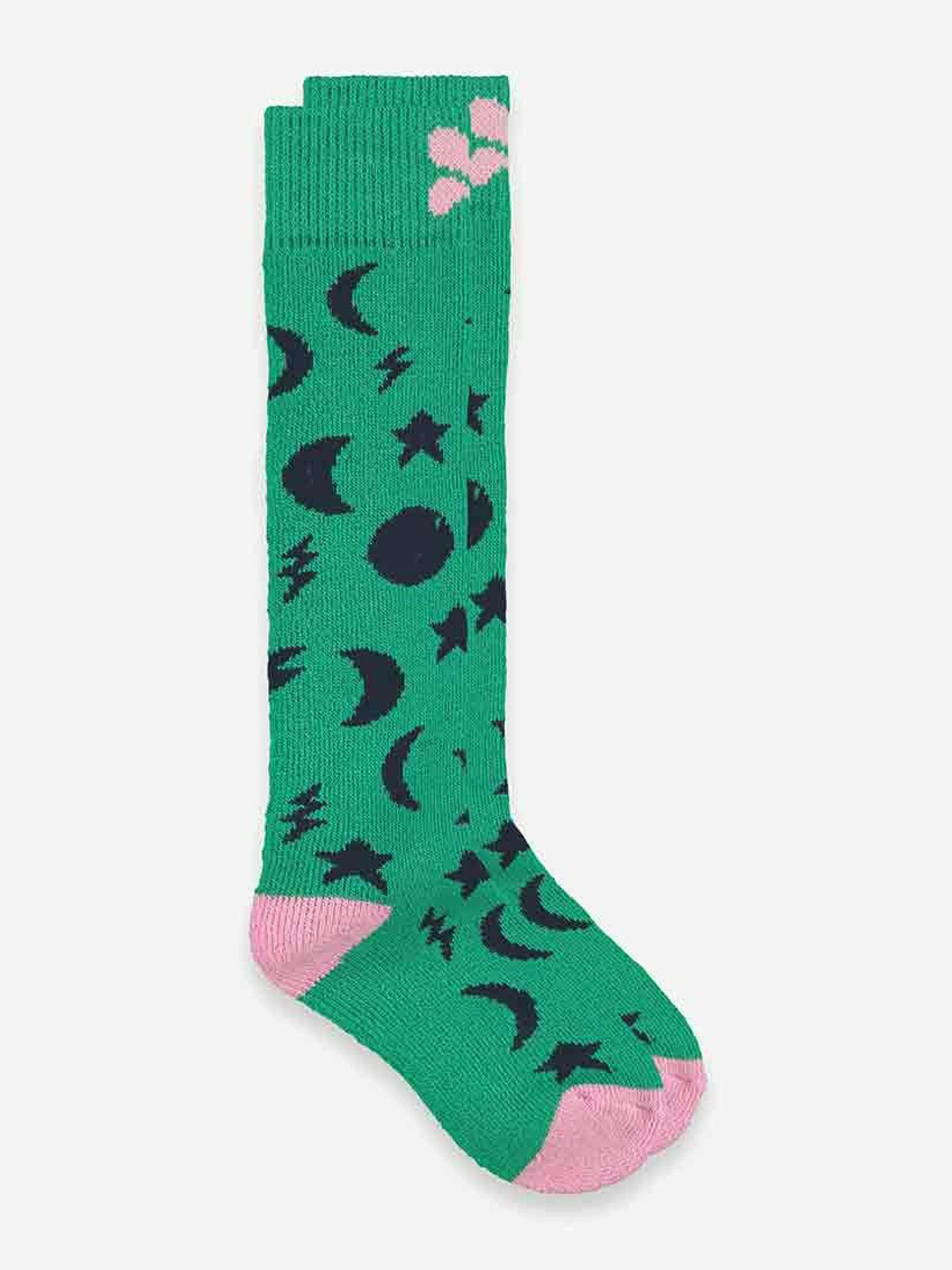 Green patterned socks