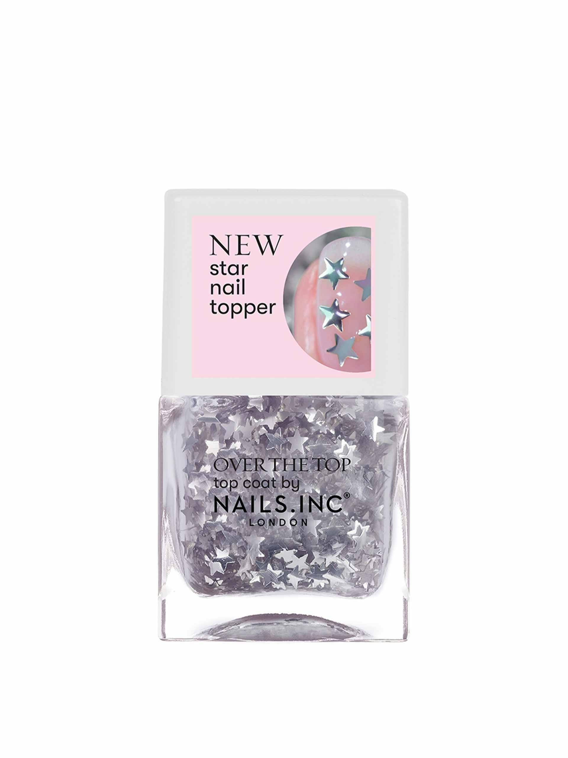 Star confetti topper nail polish